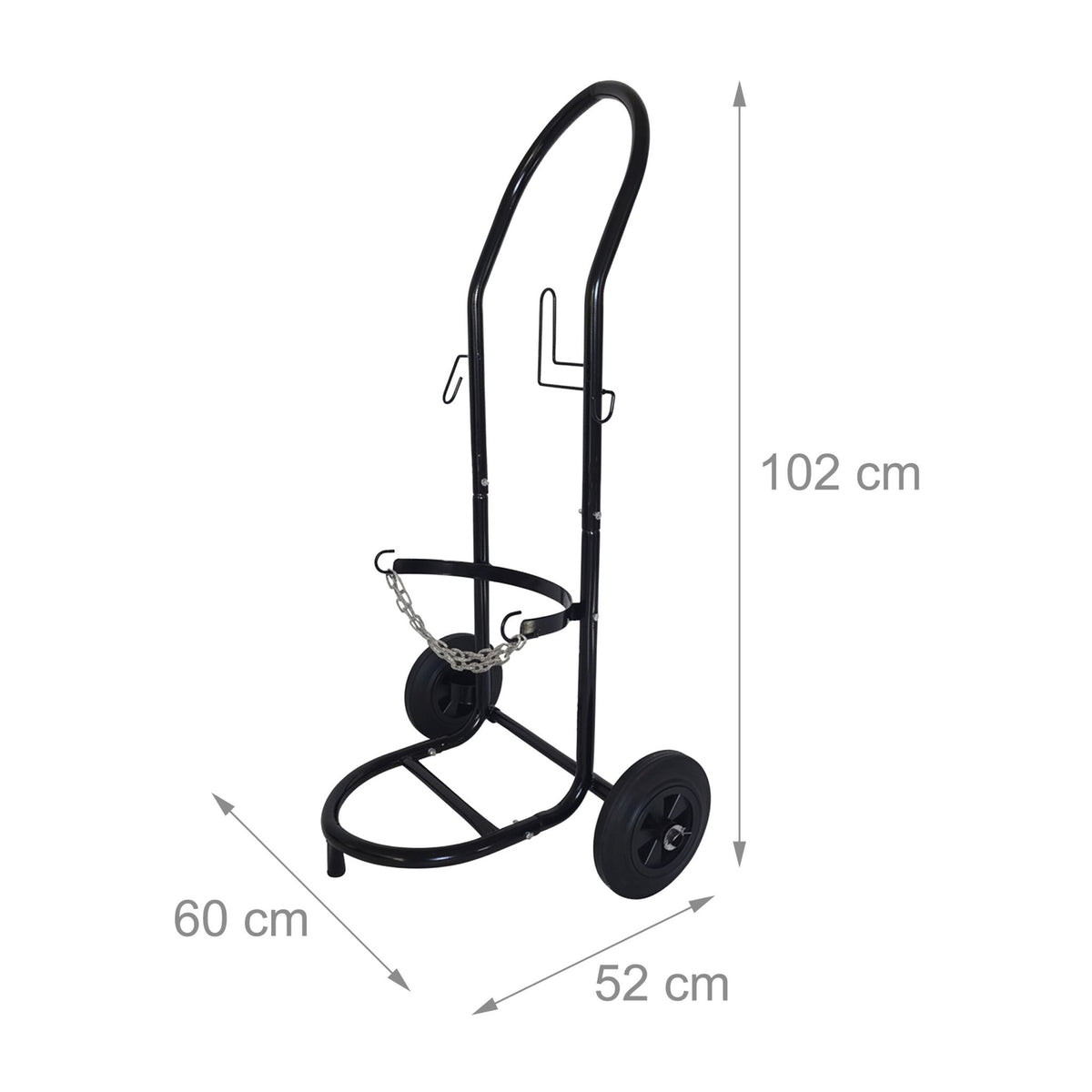 Gas Cylinder Trolley with Safety Chain and Rubber Wheels