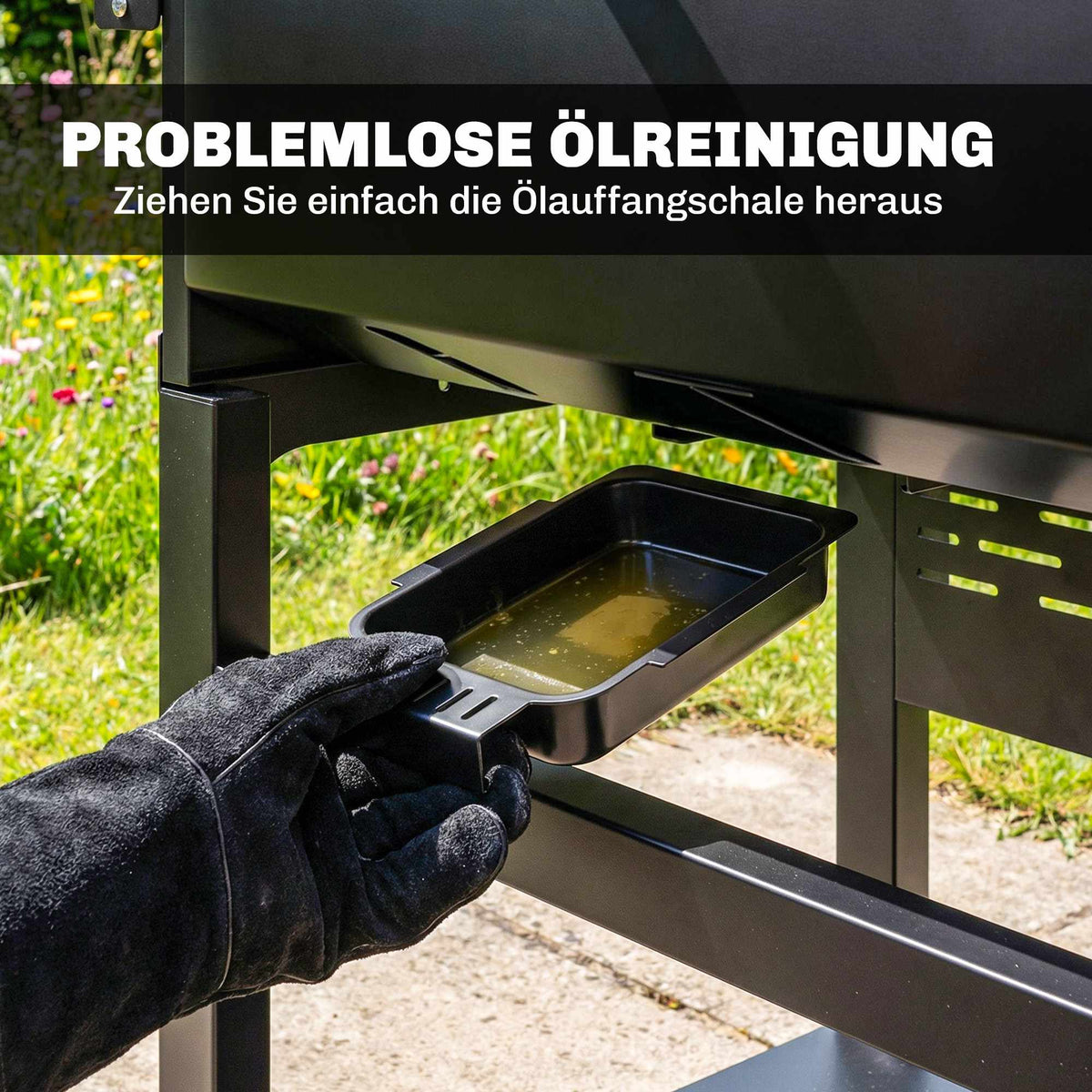 Gas Grill 9kW, 3 Burners, Stainless Steel, Foldable Shelves