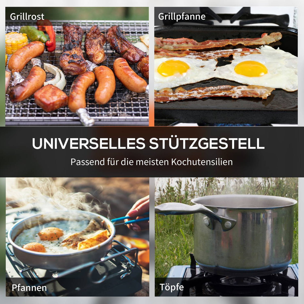 Gas Grill Table Grill Bbq 2 Burners Foldable Hose Regulator Stainless Steel Metal Orange 46.5X33.5X17.4Cm