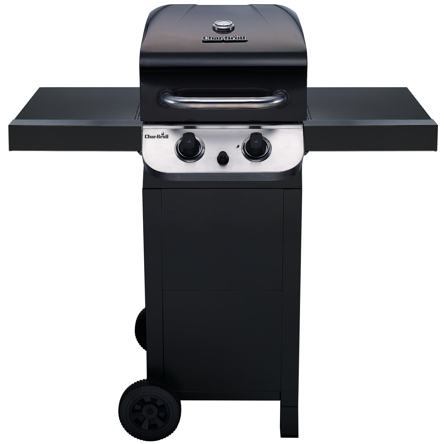 Gas Grill with 2 Burners, Cast Iron Grates, Thermometer