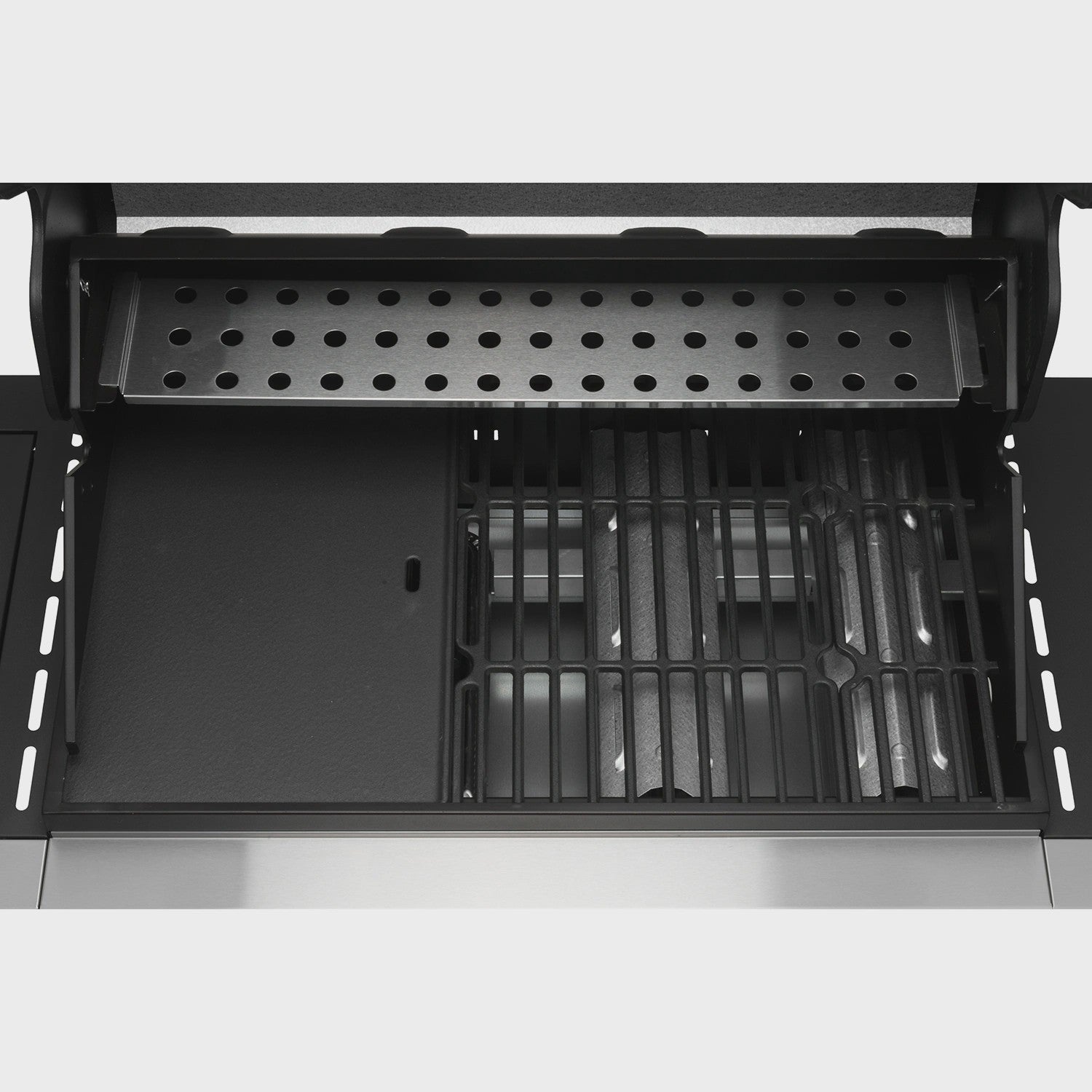 Gas Grill with 4 Burners and Side Burner, 63x38 cm Cooking Area
