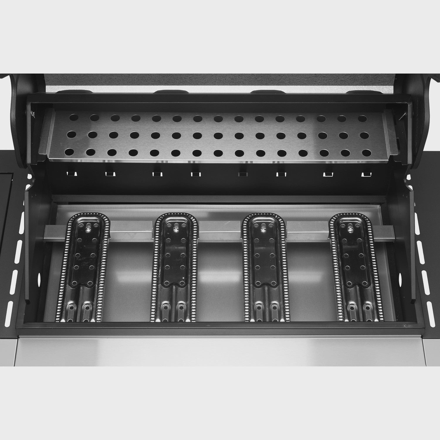Gas Grill with 4 Burners and Side Burner, 63x38 cm Cooking Area