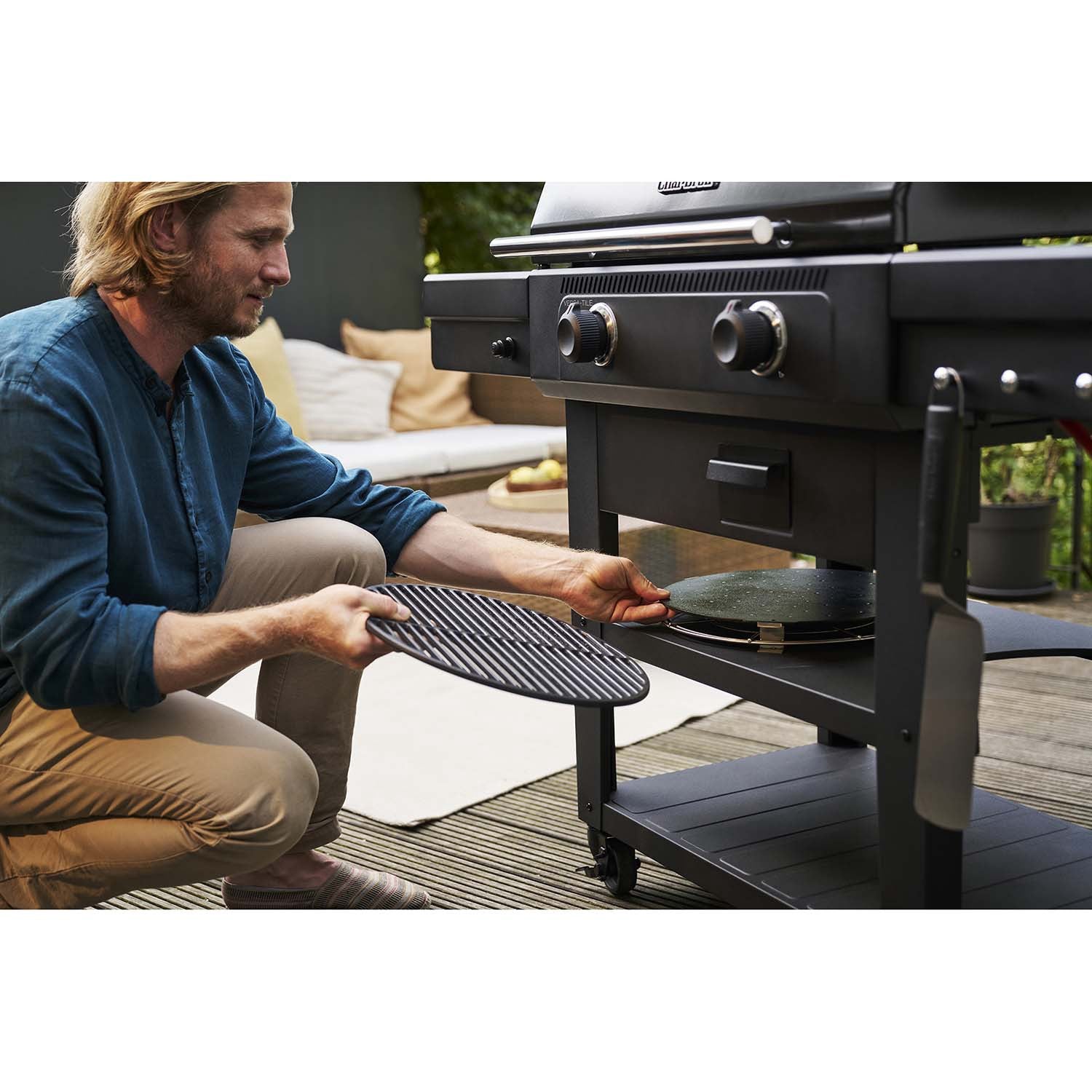Gas-Powered Griddle with 3-in-1 System, 70x50 cm Cooking Area