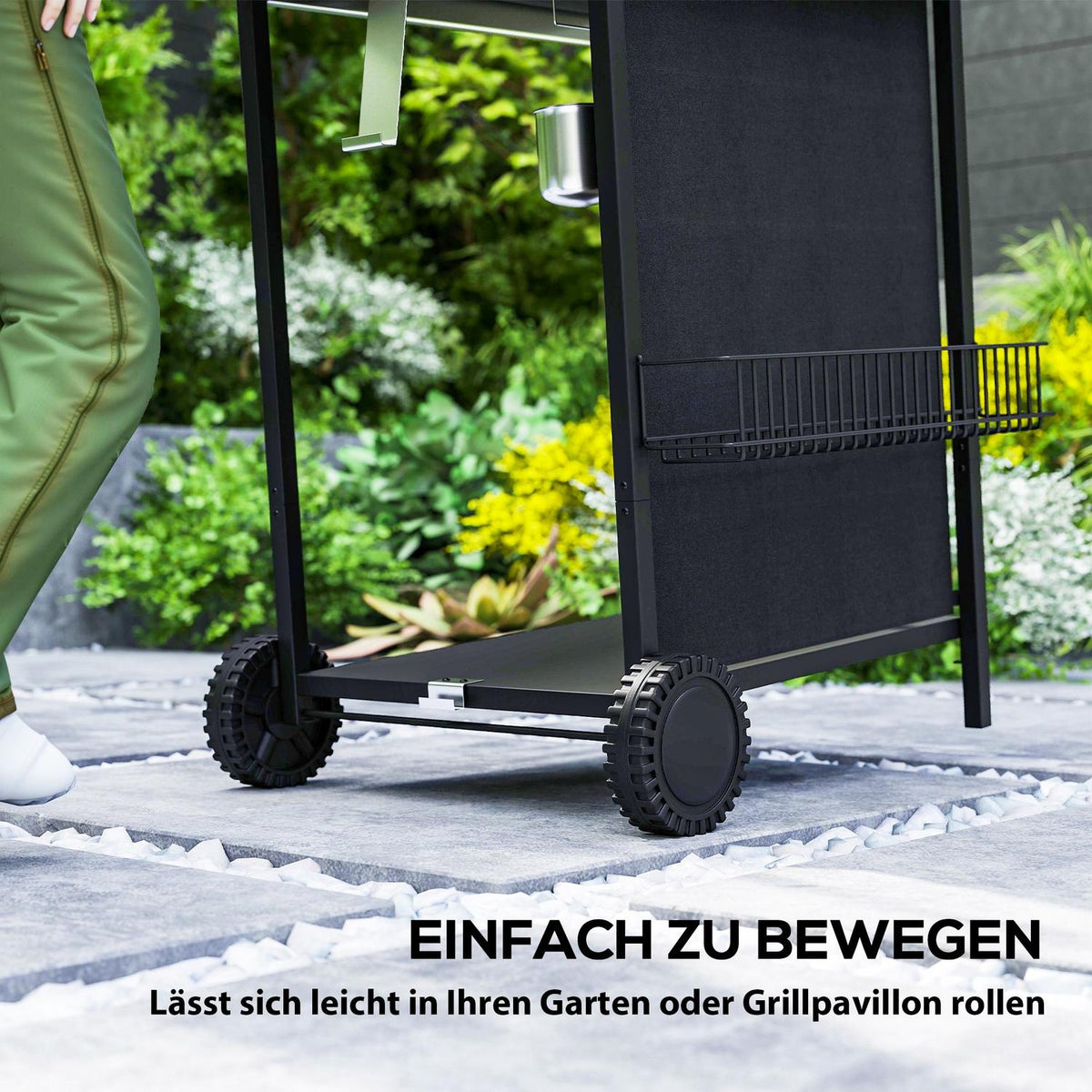 Gas grill 7 KW grill trolley including 3 burners side cooker roll pressure reducer lid gas hose 2 heating zones thermometer side shelves, BBQ garden grill for balcony, grill 107 x 54 x 96 cm |