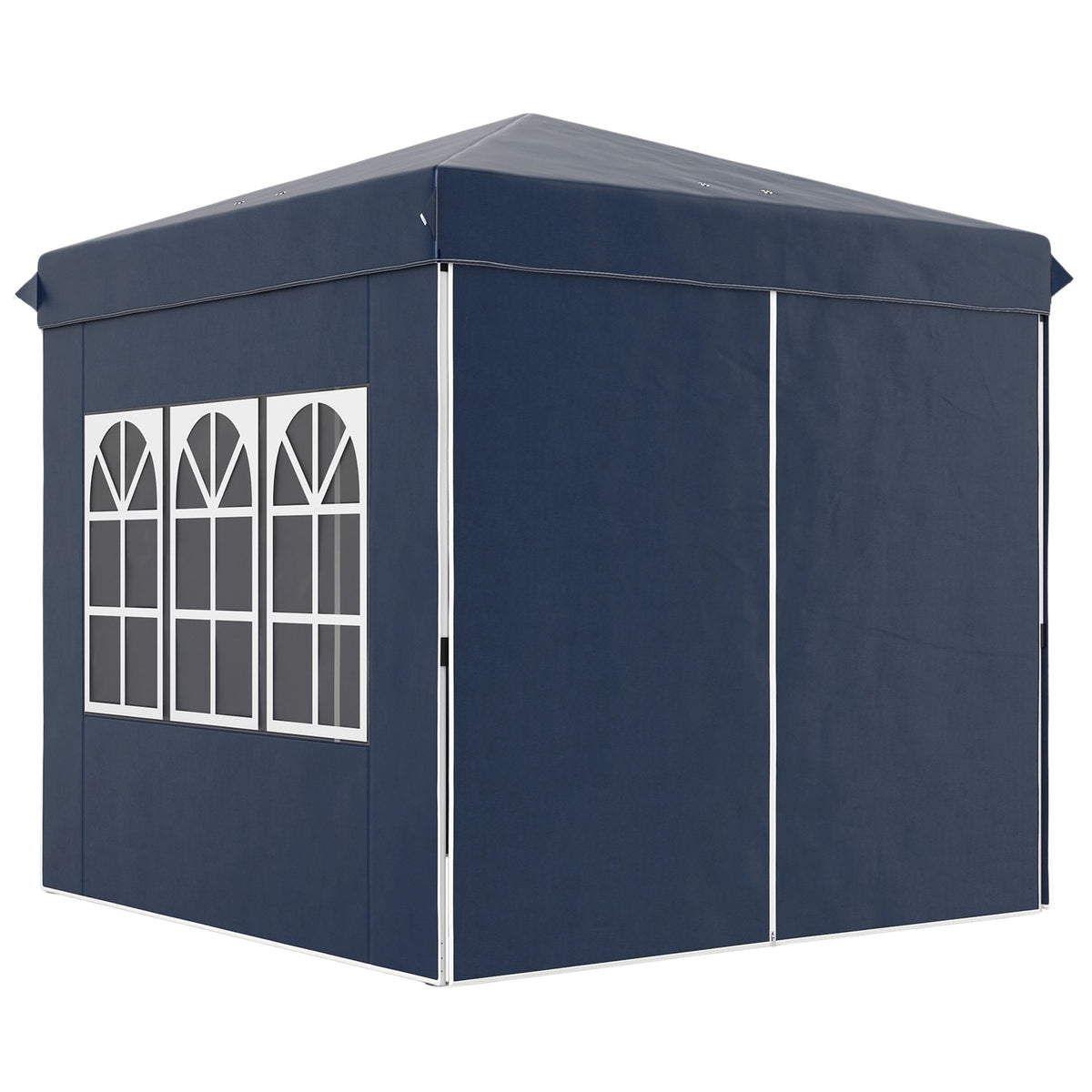 Gazebo 2.5 x 2.5 m, water-repellent, stable, winter-proof pop-up folding gazebo, UV protection 50+, foldable party tent, garden tent with 4 side panels, pocket garden gazebo for camping, garden, dark blue