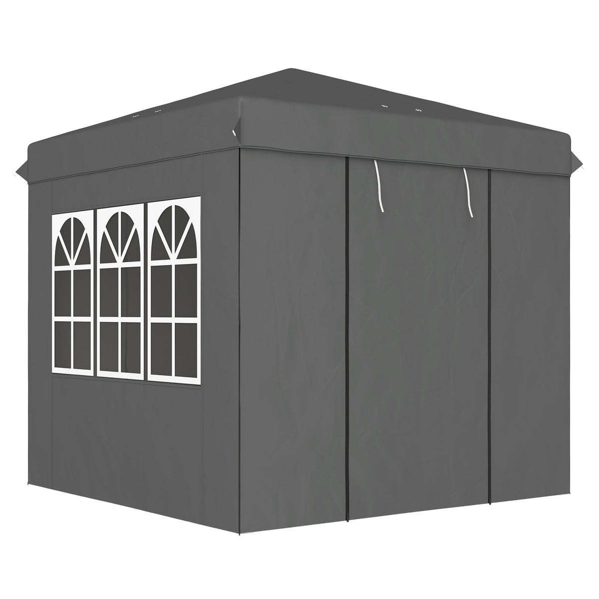 Gazebo 2.5 x 2.5 m, water-repellent, stable, winter-proof pop-up folding gazebo, UV protection 50+, foldable party tent, garden tent with 4 side panels, pocket garden gazebo for camping, garden, dark gray