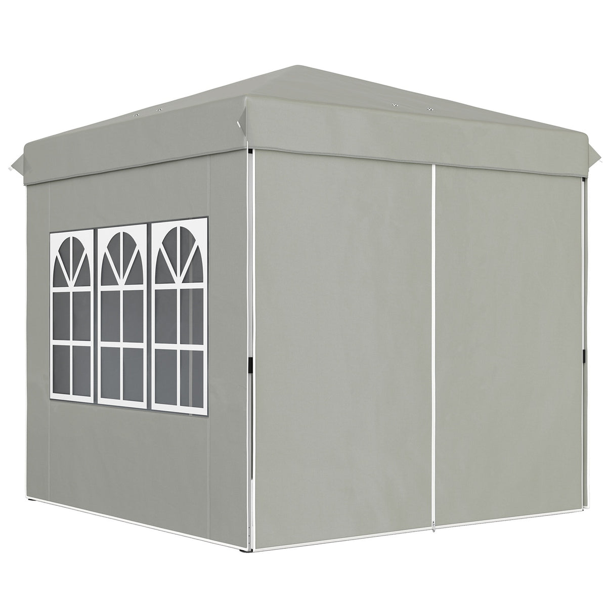 Gazebo 2.5 x 2.5 m, water-repellent, stable, winter-proof pop-up folding gazebo, UV protection 50+, foldable party tent, garden tent with 4 side panels, pocket garden gazebo for camping, garden, light gray