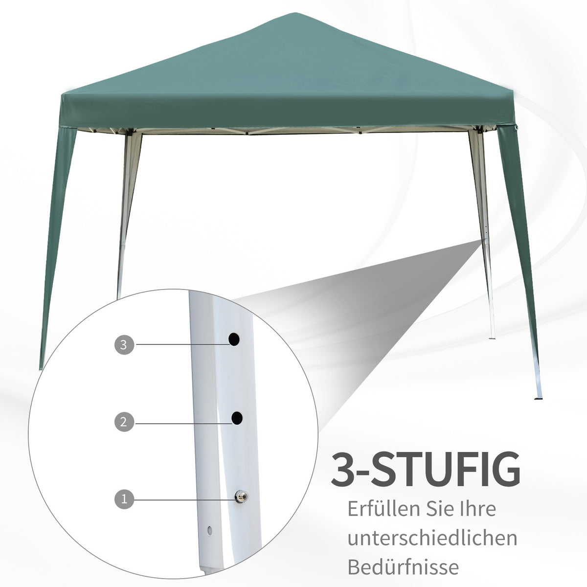 Gazebo 2.95X2.95M Pop-Up Folding Gazebo Uv Protection Foldable Steel Oxford Green