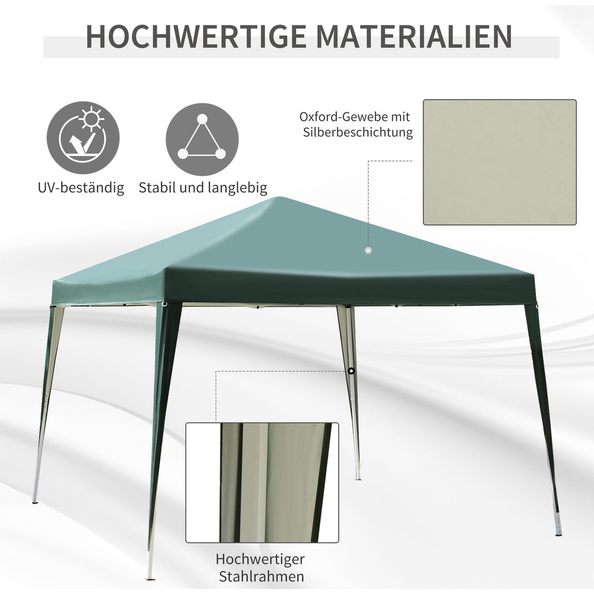 Gazebo 2.95X2.95M Pop-Up Folding Gazebo Uv Protection Foldable Steel Oxford Green