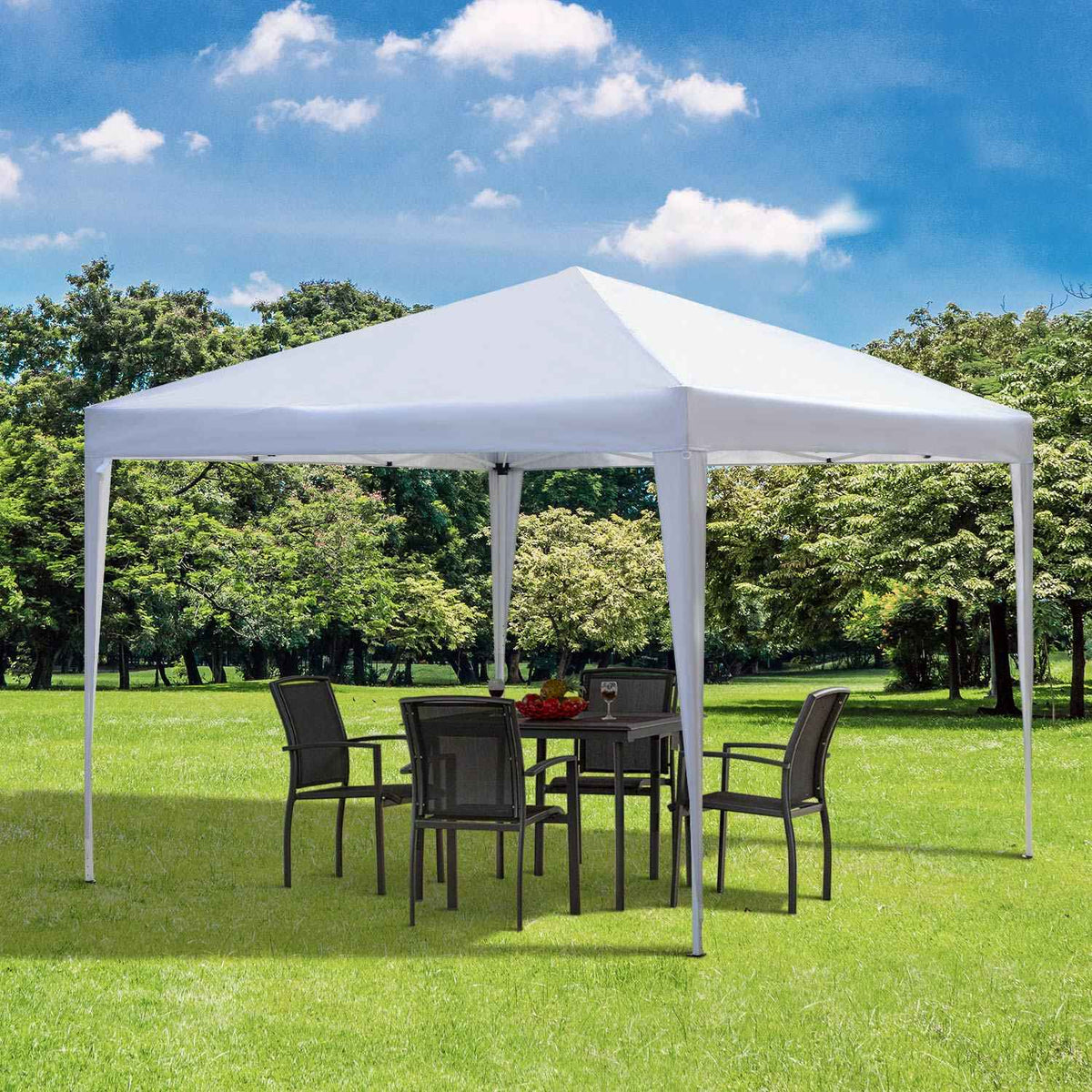 Gazebo 2.95X2.95M Pop-Up Folding Gazebo, Uv Protection, Foldable, Steel+Oxford, White