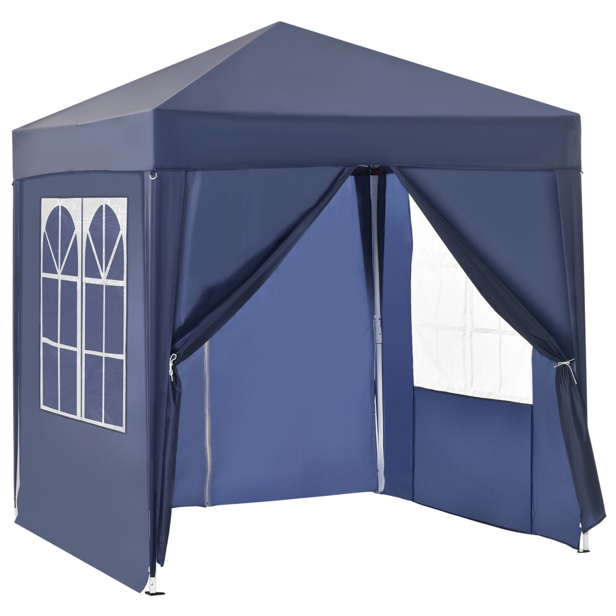 Gazebo 2X2M Folding Gazebo 4 Side Walls With Window Door With Zip Marquee Garden Tent Including Pegs Guy Ropes Metal Oxford