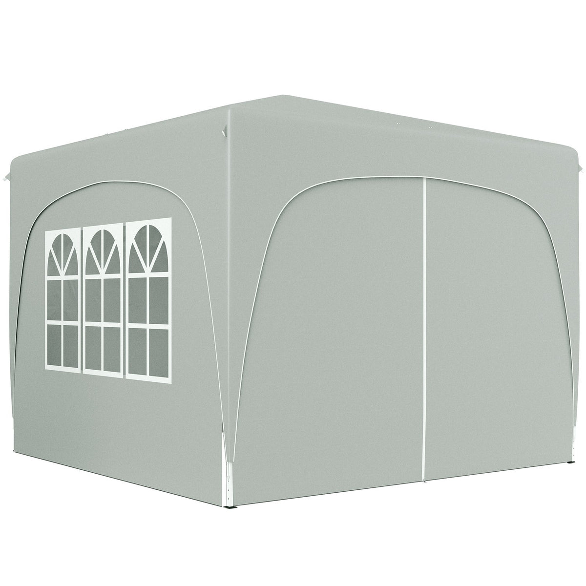 Gazebo 3x3m, water-repellent, stable, winter-proof pop-up folding gazebo, UV protection 50+, foldable party tent, garden tent with 4 side panels, pocket garden gazebo for camping, garden, light gray