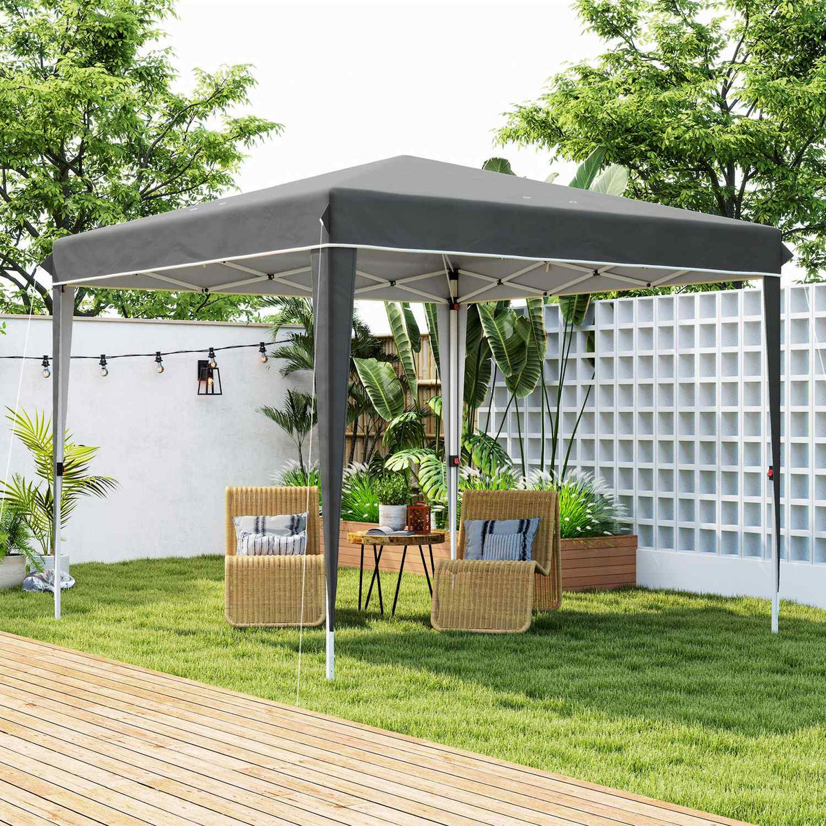 Gazebo 3x3m, water-repellent, stable, winter-proof pop-up folding gazebo, UV protection 50+, foldable party tent, garden tent with bag, garden gazebo for camping, garden, dark gray