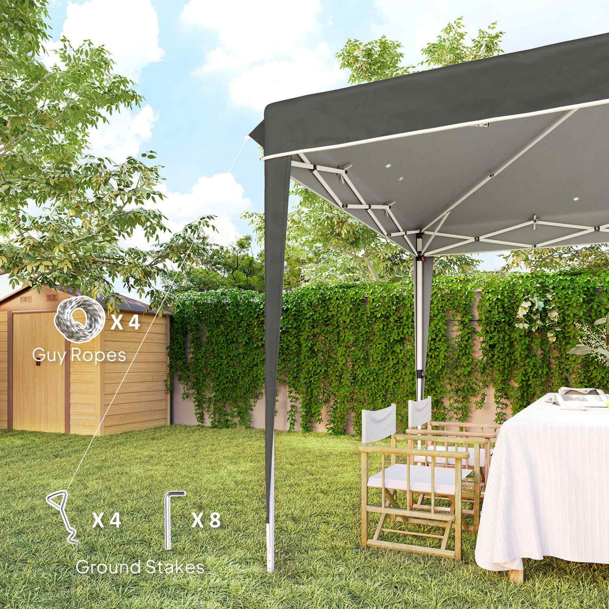 Gazebo 3x3m, water-repellent, stable, winter-proof pop-up folding gazebo, UV protection 50+, foldable party tent, garden tent with bag, garden gazebo for camping, garden, dark gray