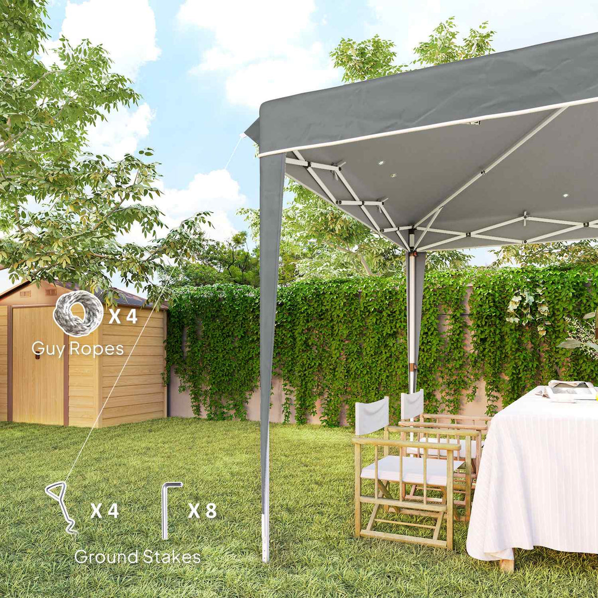 Gazebo 3x3m, water-repellent, stable, winter-proof pop-up folding gazebo, UV protection 50+, foldable party tent, garden tent with bag, garden gazebo for camping, garden, light gray