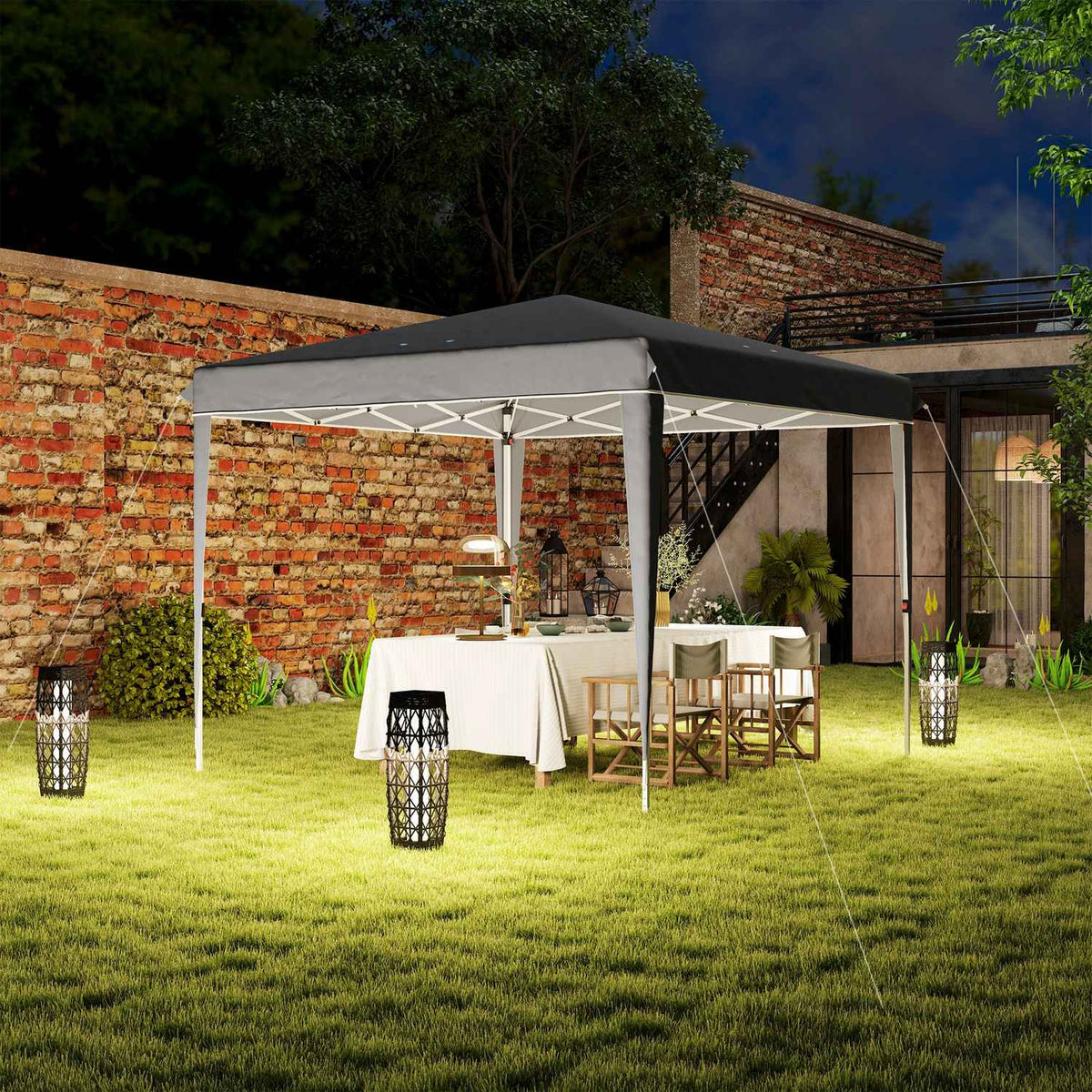 Gazebo 3x3m, water-repellent, stable, winter-proof pop-up folding gazebo, UV protection 50+, foldable party tent, garden tent with bag, garden gazebo for camping, garden, light gray