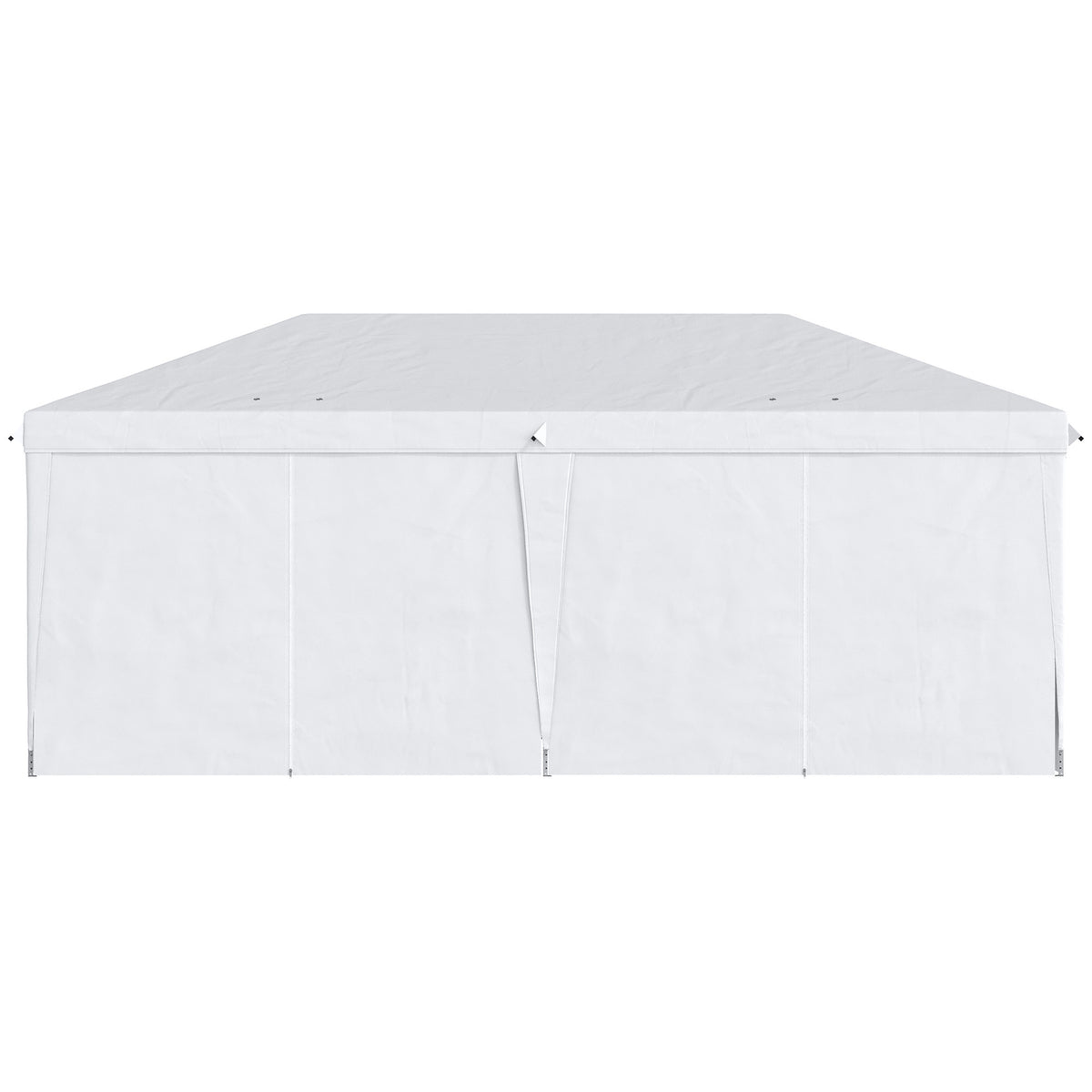 Gazebo 5.85 x 2.95 m garden pavilion foldable with UV protection, party tent incl. side walls & windows, zip doors, steel white