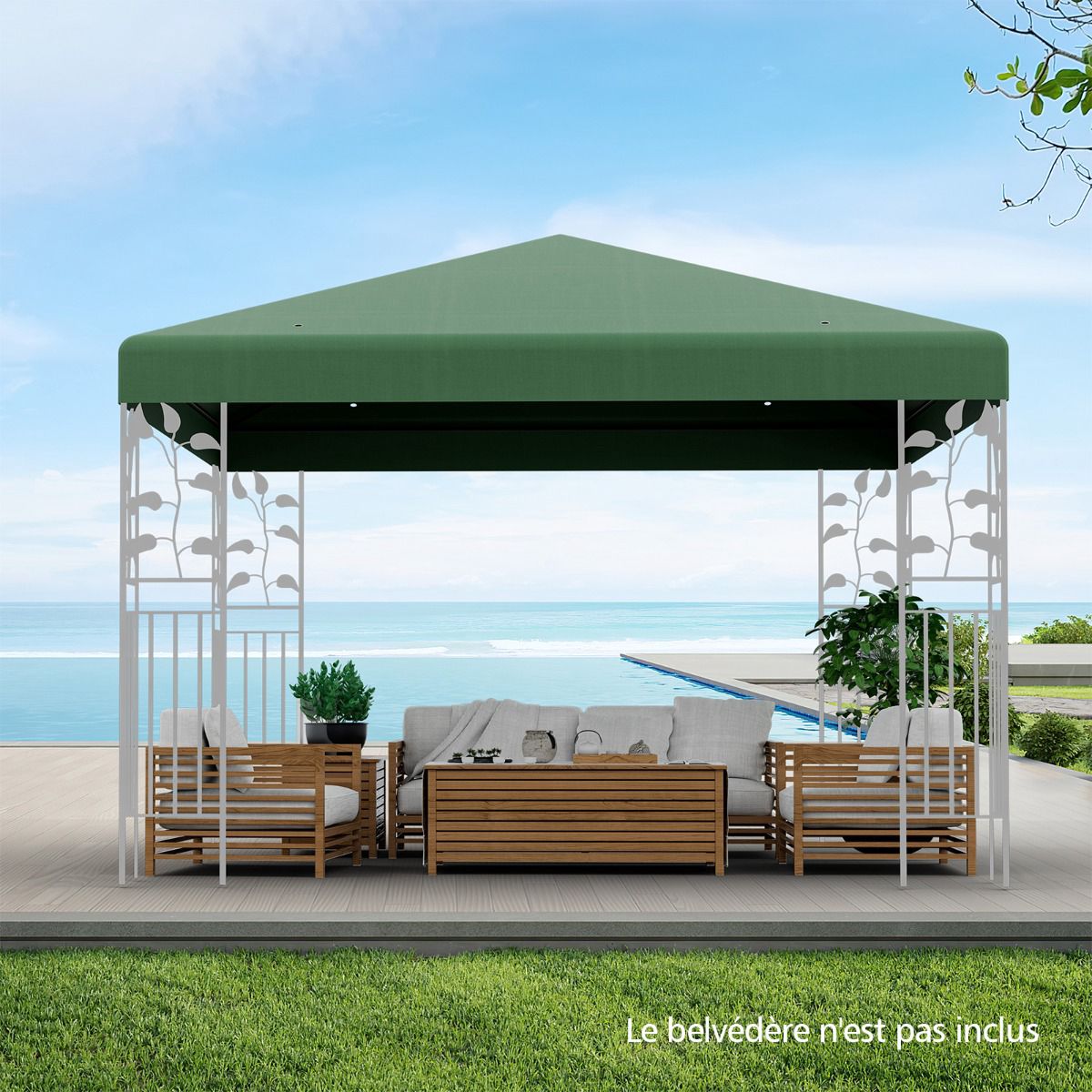 Gazebo Replacement Canopy 300x300 cm, Waterproof Polyester