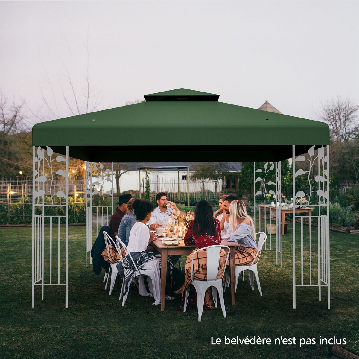 Gazebo Replacement Canopy 3 x 3 m, Double-Tier, Polyester