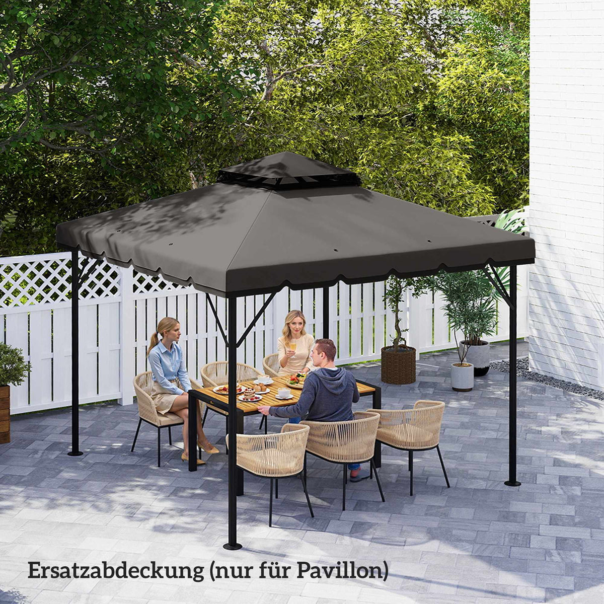 Gazebo Replacement Canopy, 3x3m, Dual-Tier, UPF 30+
