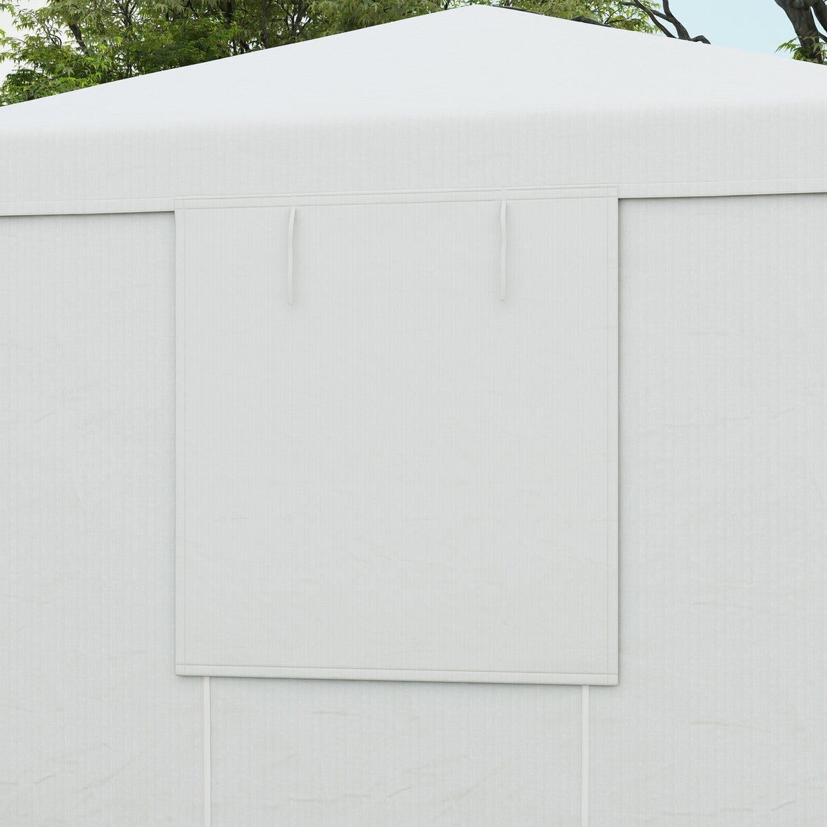 Gazebo Replacement Roof Set Waterproof Roof With 2 Side Walls For Garden Gazebo, White