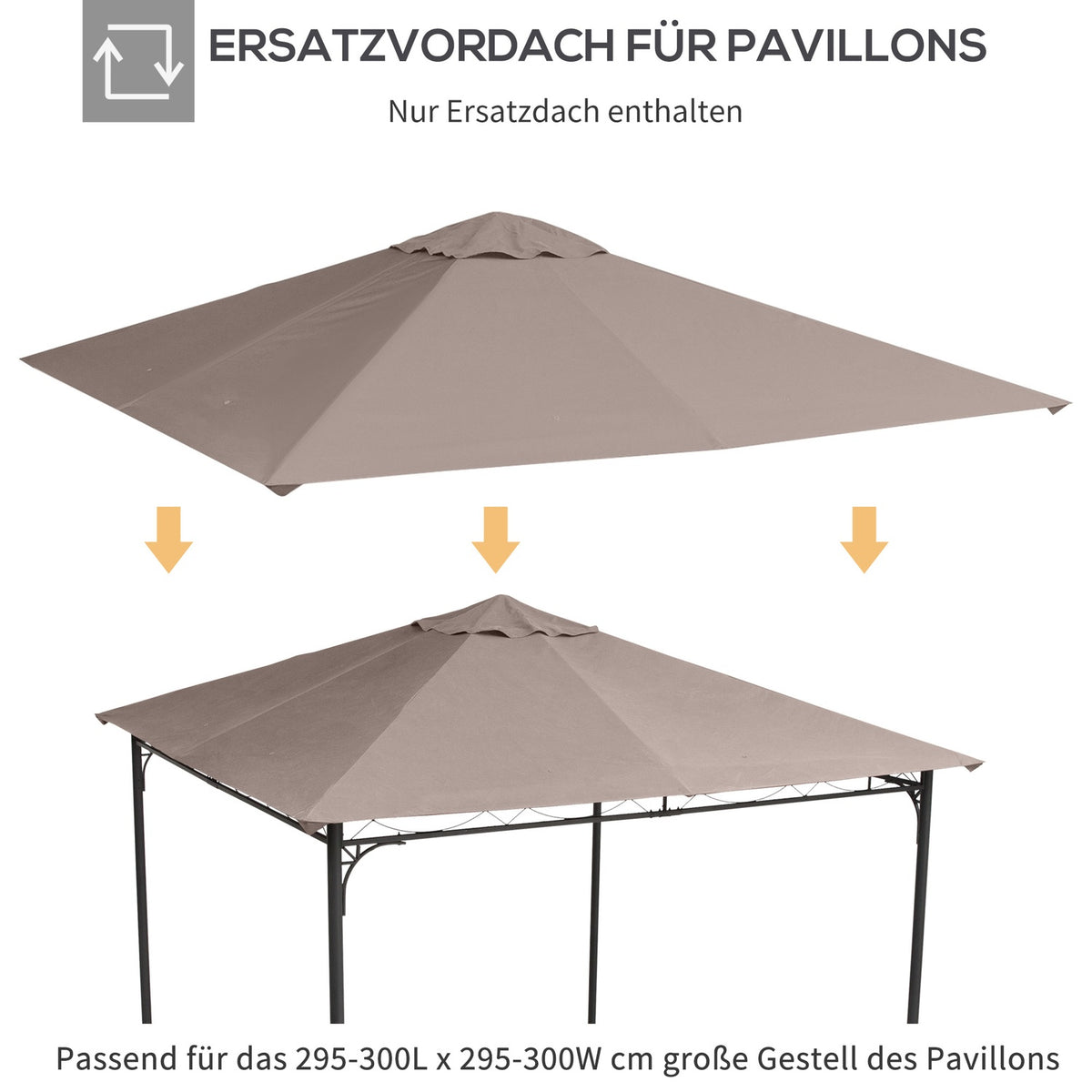 Gazebo Roof Replacement Gazebo Roof Gazebo Cover Sun Shade Polyester Beige 2.98 X 2.95 M