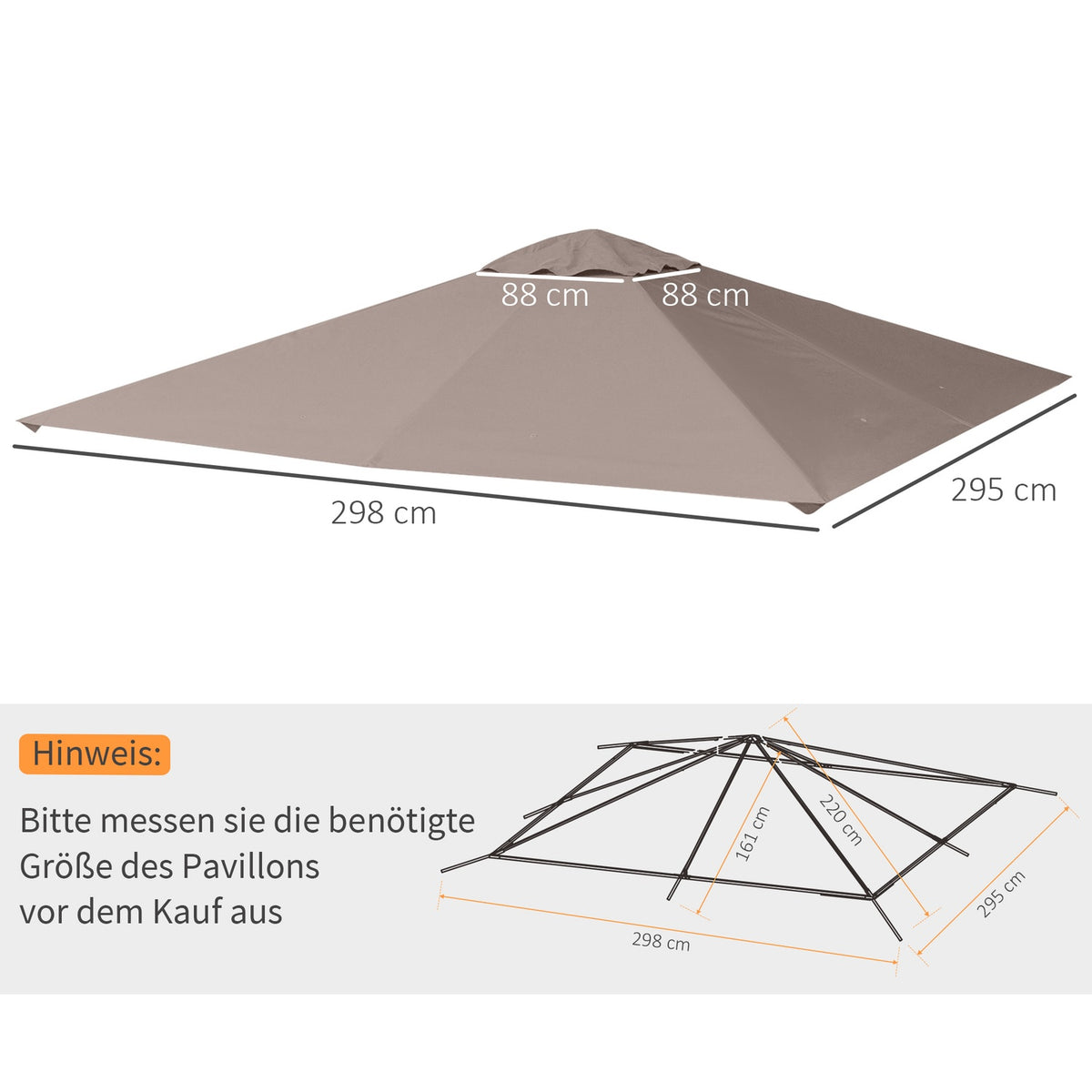 Gazebo Roof Replacement Gazebo Roof Gazebo Cover Sun Shade Polyester Beige 2.98 X 2.95 M
