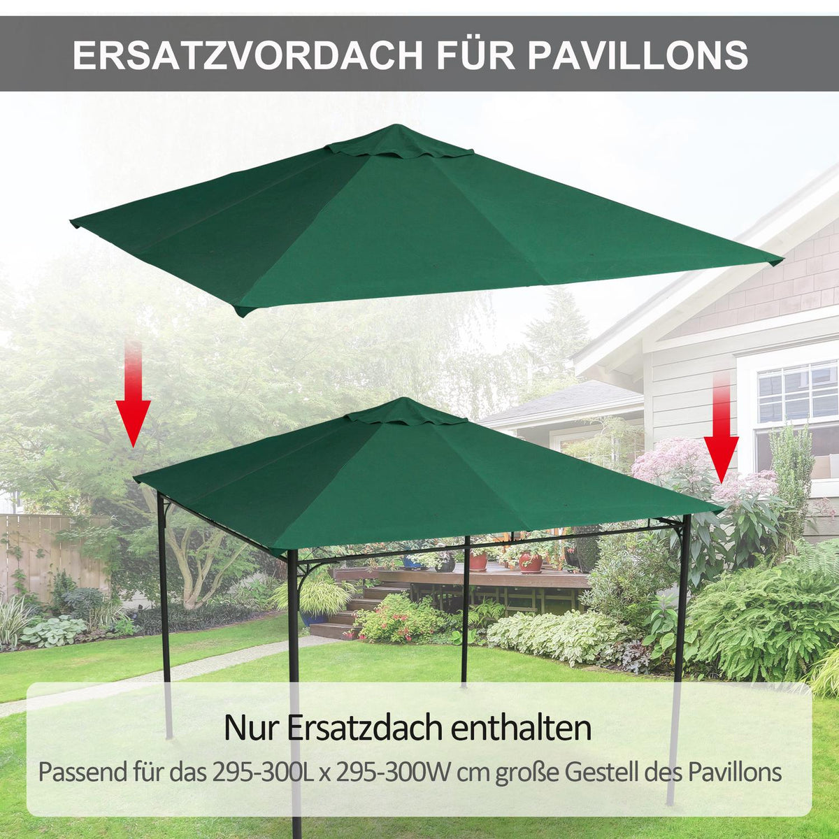 Gazebo Roof Replacement Roof For Gazebo Gazebo Cover Sun Shade Polyester Green 2.98 X 2.95 M