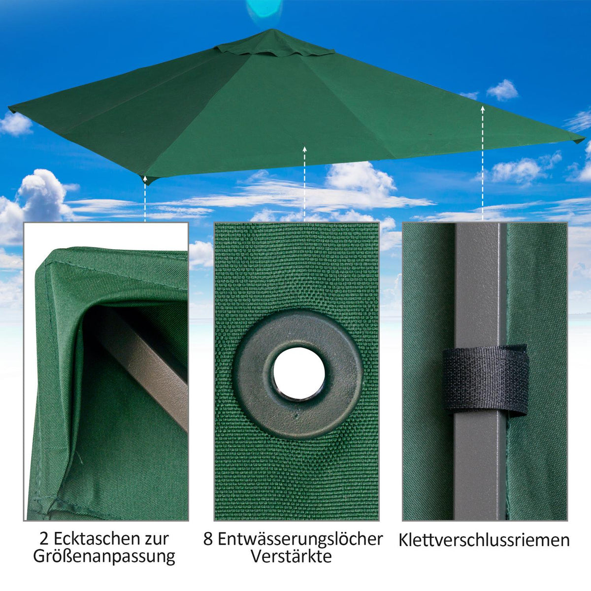Gazebo Roof Replacement Roof For Gazebo Gazebo Cover Sun Shade Polyester Green 2.98 X 2.95 M