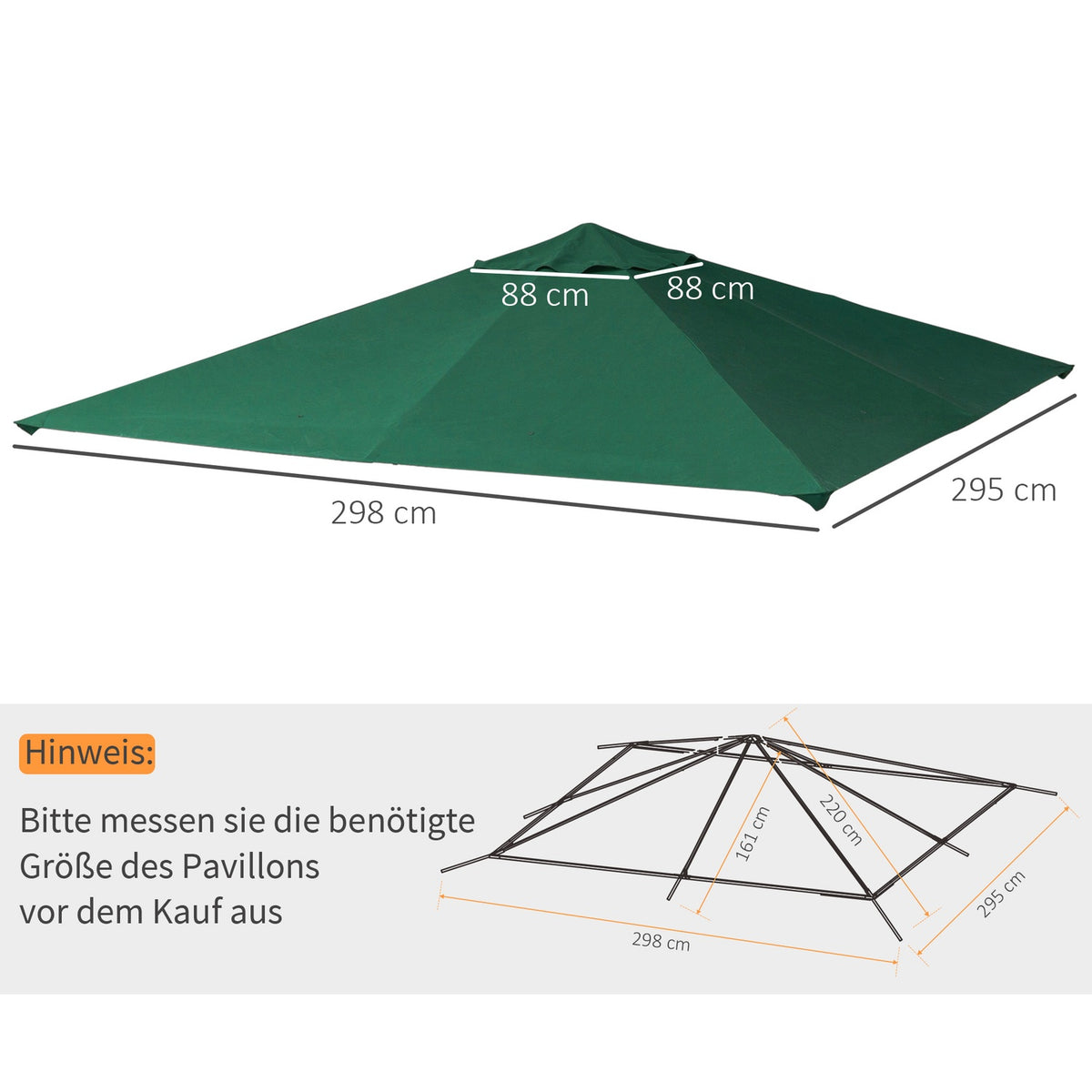 Gazebo Roof Replacement Roof For Gazebo Gazebo Cover Sun Shade Polyester Green 2.98 X 2.95 M