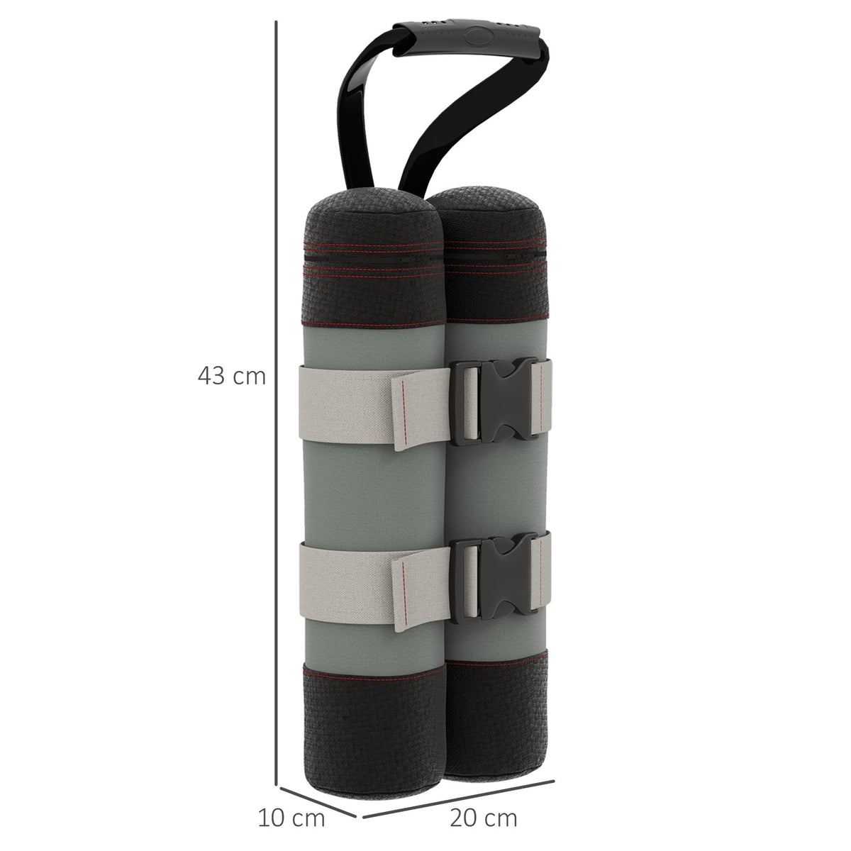 Gazebo Sandbags Set Of 4 Robust Weights For Pop Up Gazebo, Oxford Fabric, Gray + Black, With Handle