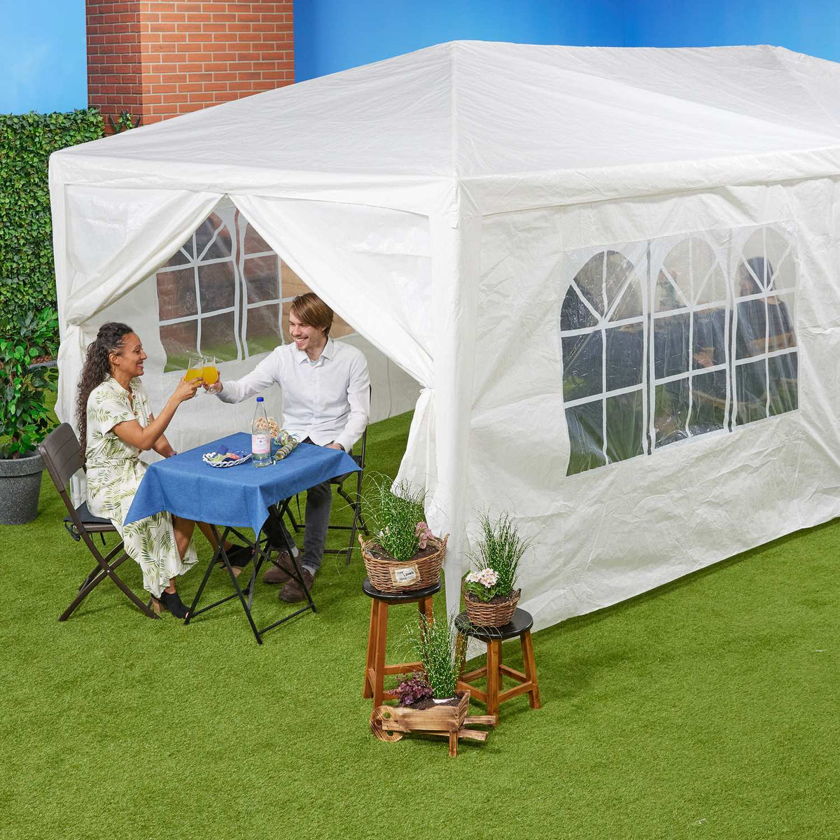 Gazebo Side Panels, 6x, 3x6m, Waterproof PE Fabric