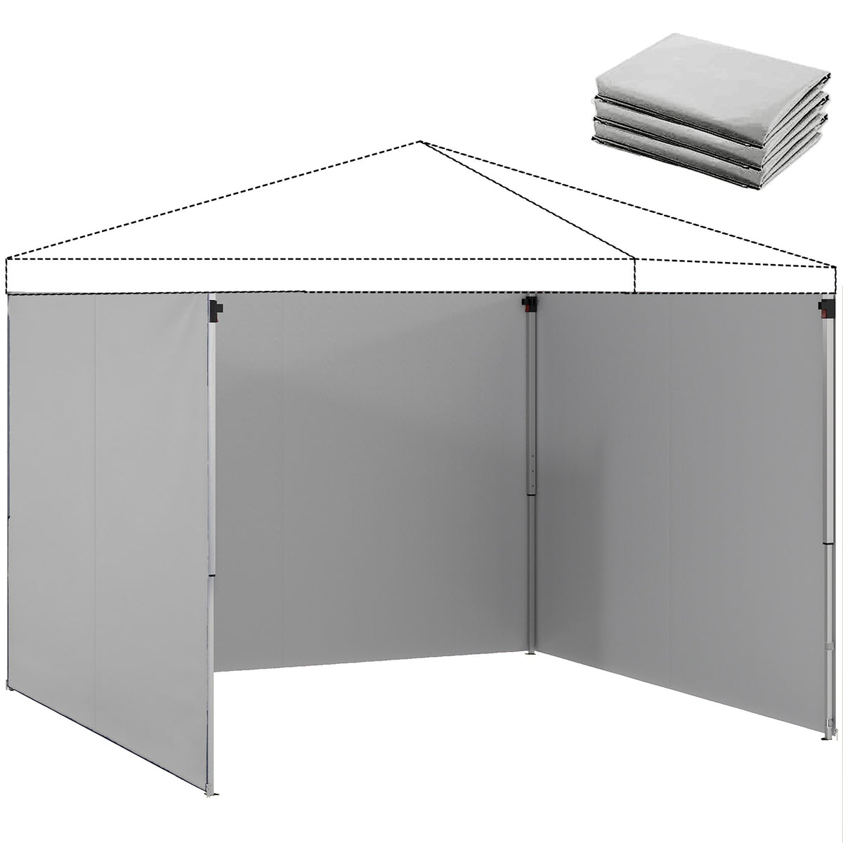Gazebo Side Walls Set, 3x3m, UPF 50+ Oxford Fabric