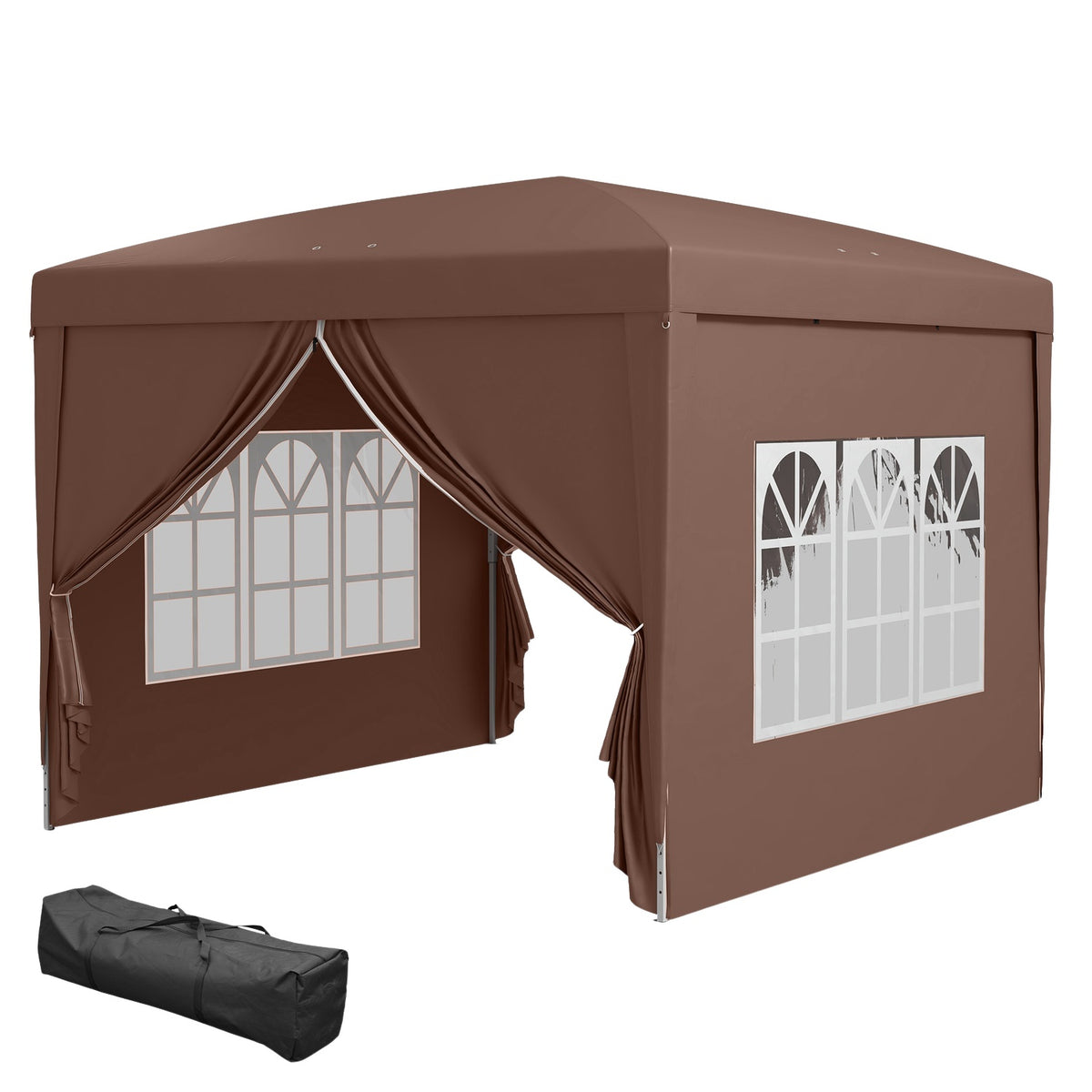 Gazebo approx. 3x3m, water-repellent, stable, winter-proof pop-up folding gazebo, UV protection 50+, foldable party tent, garden tent with 4 side panels, pocket garden gazebo for camping, garden, coffee