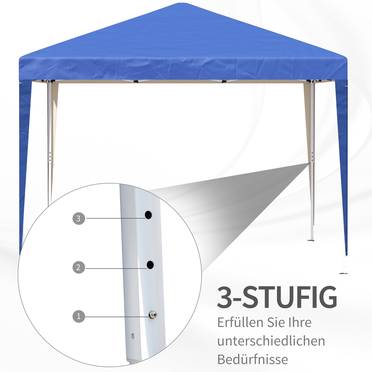 Gazebo approx. 3x3m, water-repellent, stable, winter-proof pop-up folding gazebo, UV protection, foldable party tent, garden tent with bag, garden gazebo for camping, garden, blue