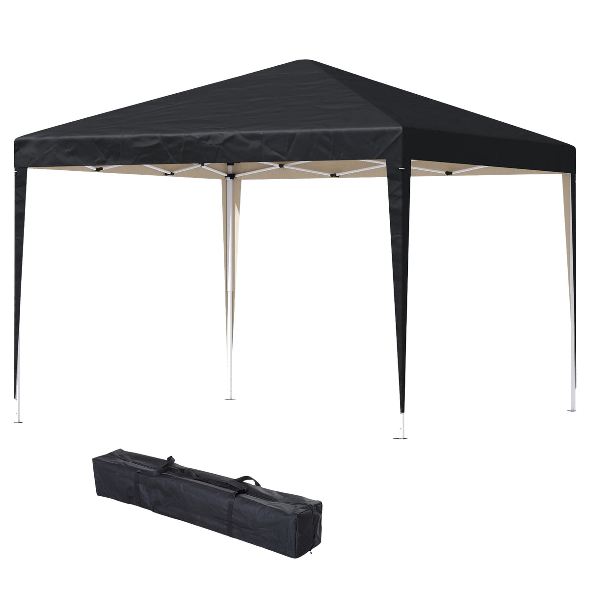 Gazebo approx. 3x3m, water-repellent, stable, winter-proof pop-up folding pavilion, UV protection, foldable party tent, garden tent with bag, garden pavilion for camping, garden, black