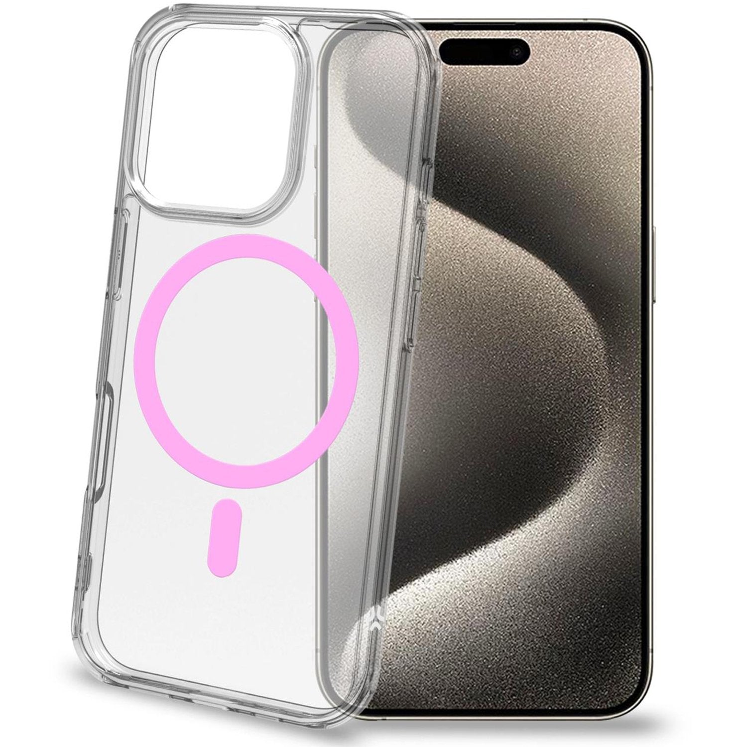 Gelskin mag Magnetic Cover MagSafe iPhone 16 Pro Transparent + Pink