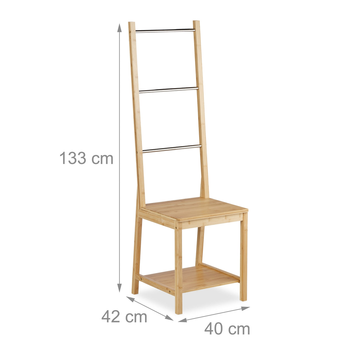 Gentleman's butler's chair bamboo & stainless steel