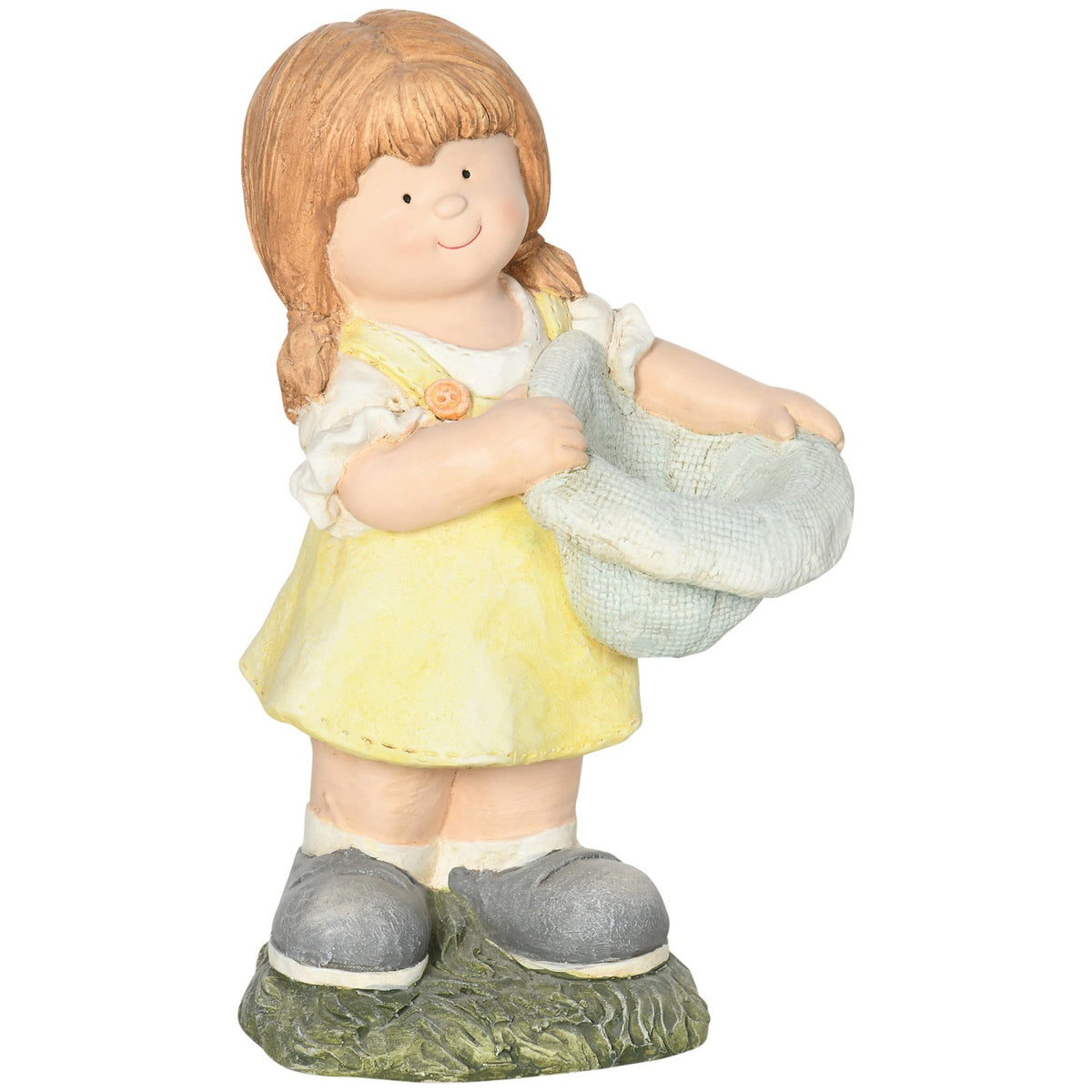 Girl With Hat Weatherproof Garden Statue 45Cm Birdhouse Ornament Garden Decoration Sculpture Home Decoration
