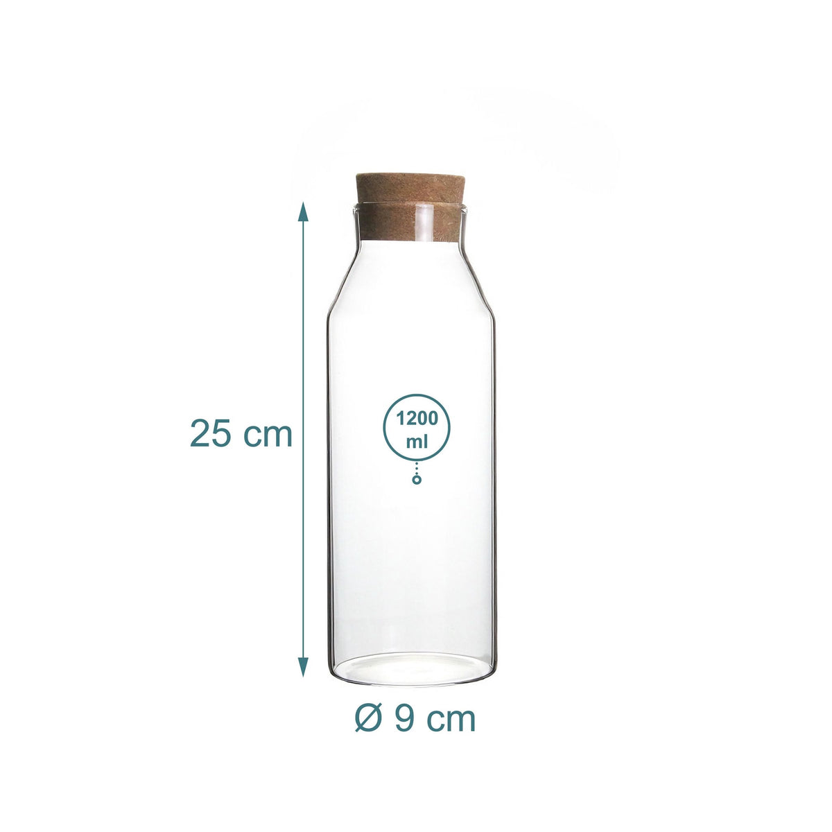 Glass Carafe with Cork Lid – Heat & Cold Resistant