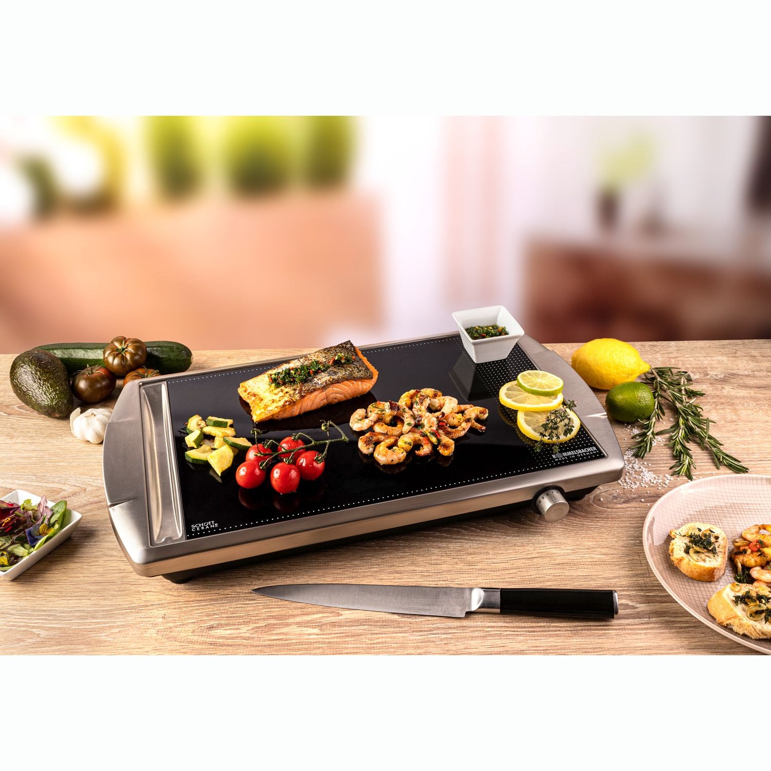 Glass Ceramic Grill, 2000W, Stainless Steel, 36x27 cm