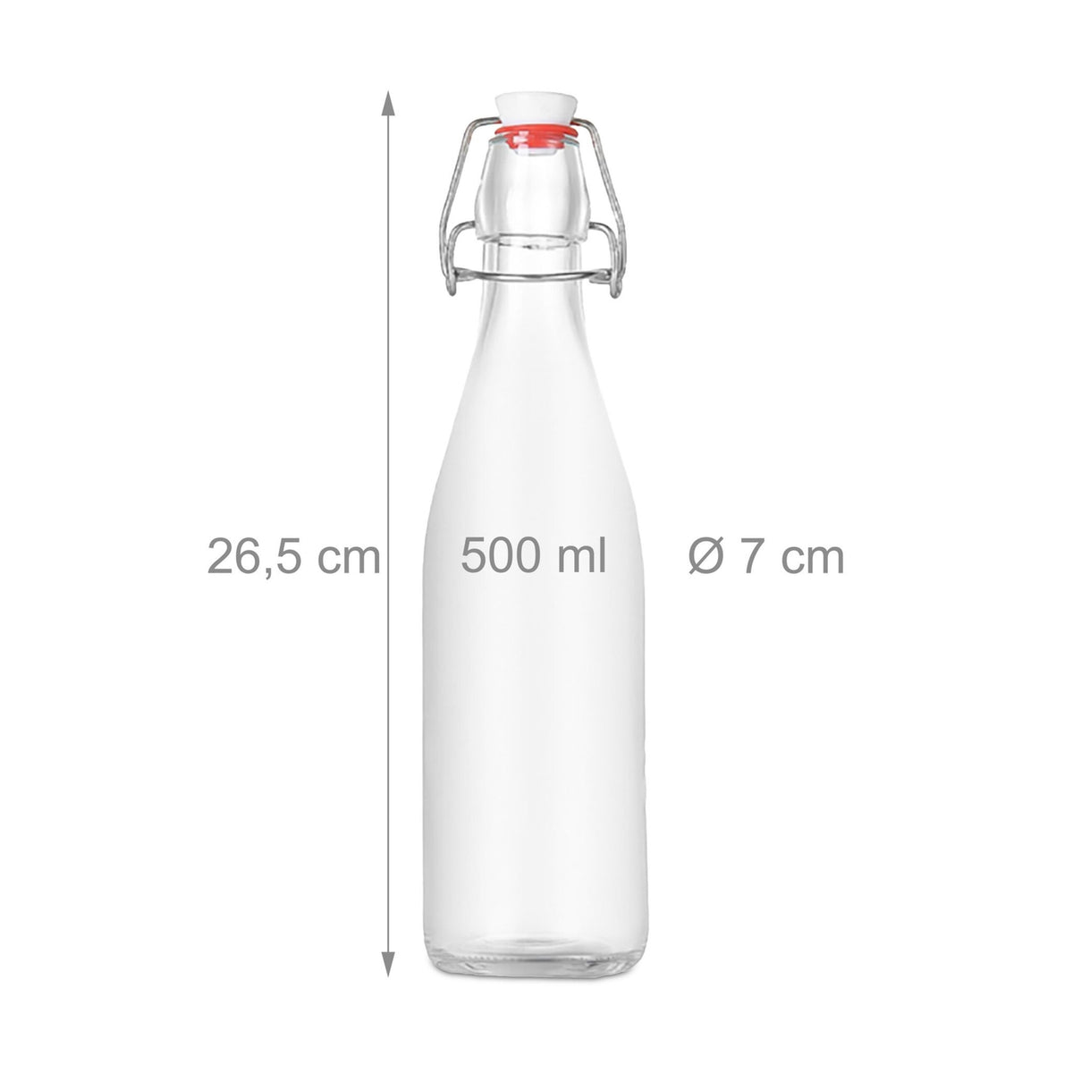 Glass Clip Top Bottles, 6 Pack – Airtight Seal, Labels
