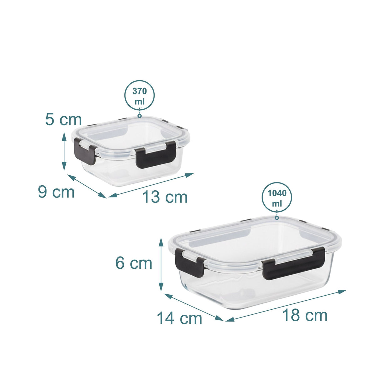 Glass Food Storage Containers, 10-Piece Set, Leak-Proof Lids