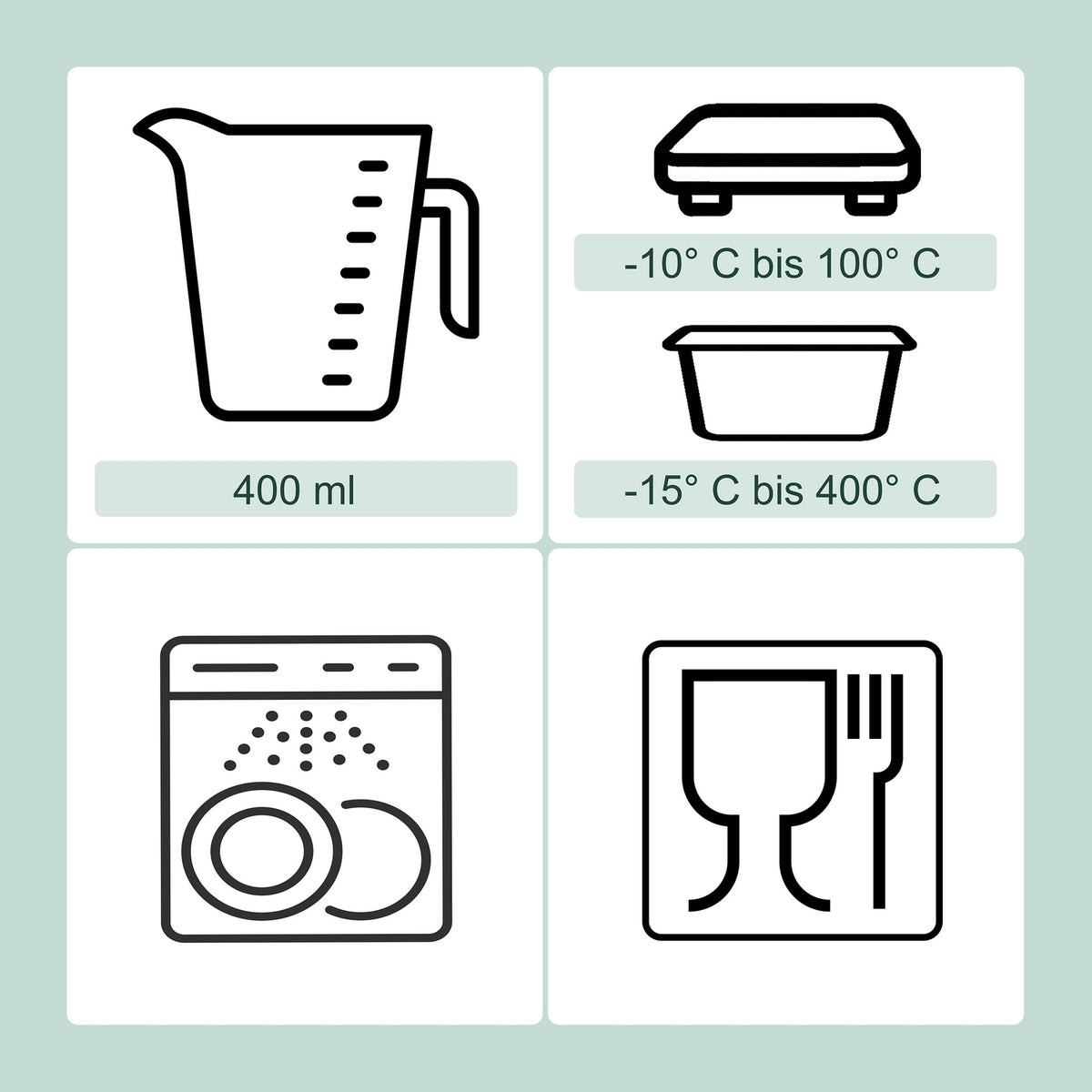 Glass Food Storage Containers with Airtight Lids, Set of 3