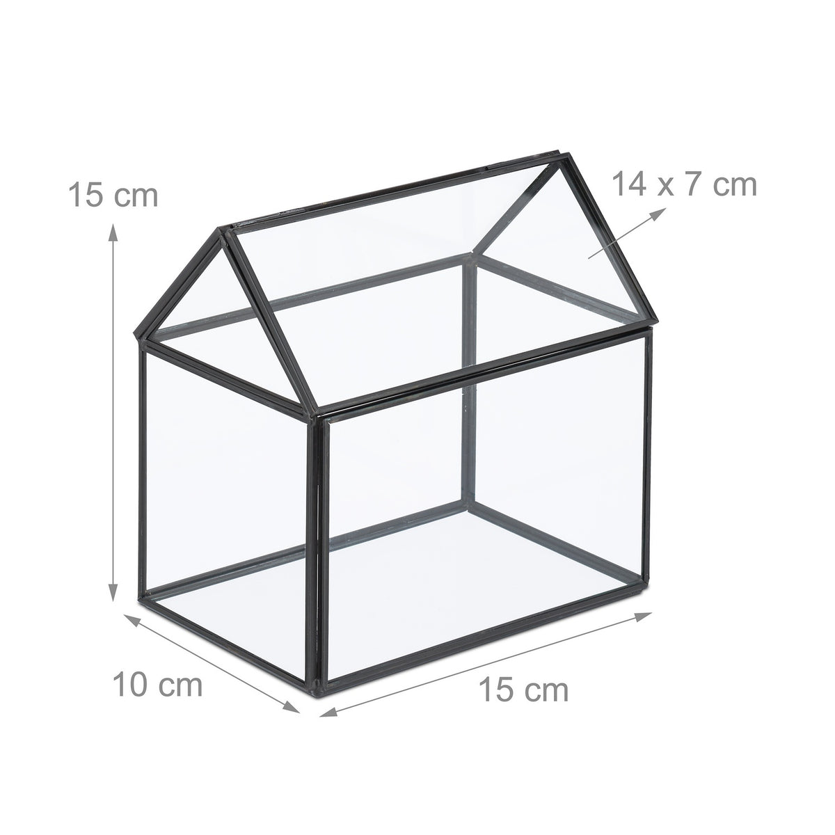 Glass House-Shaped Terrarium for Indoor Plants