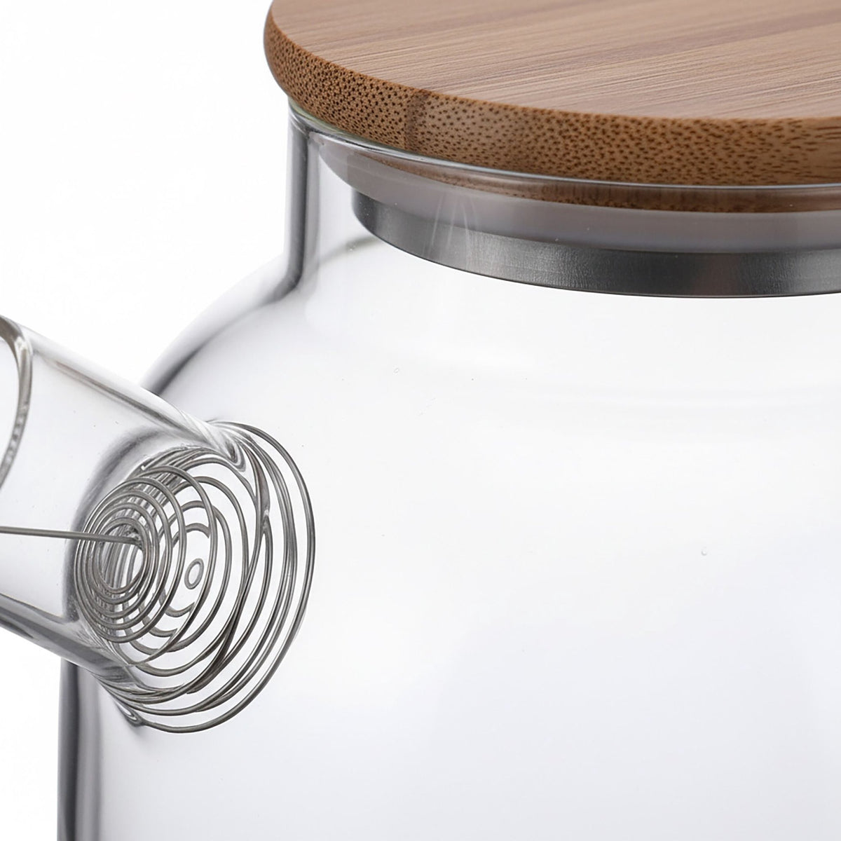 Glass Teapot with Bamboo Lid – Borosilicate, Strainer