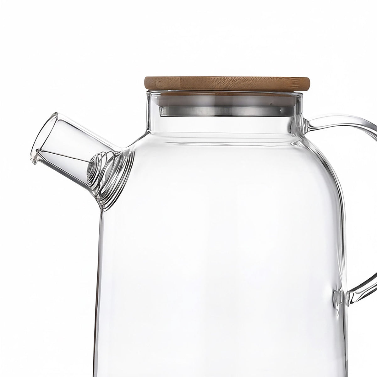 Glass Teapot with Bamboo Lid – Borosilicate, Strainer