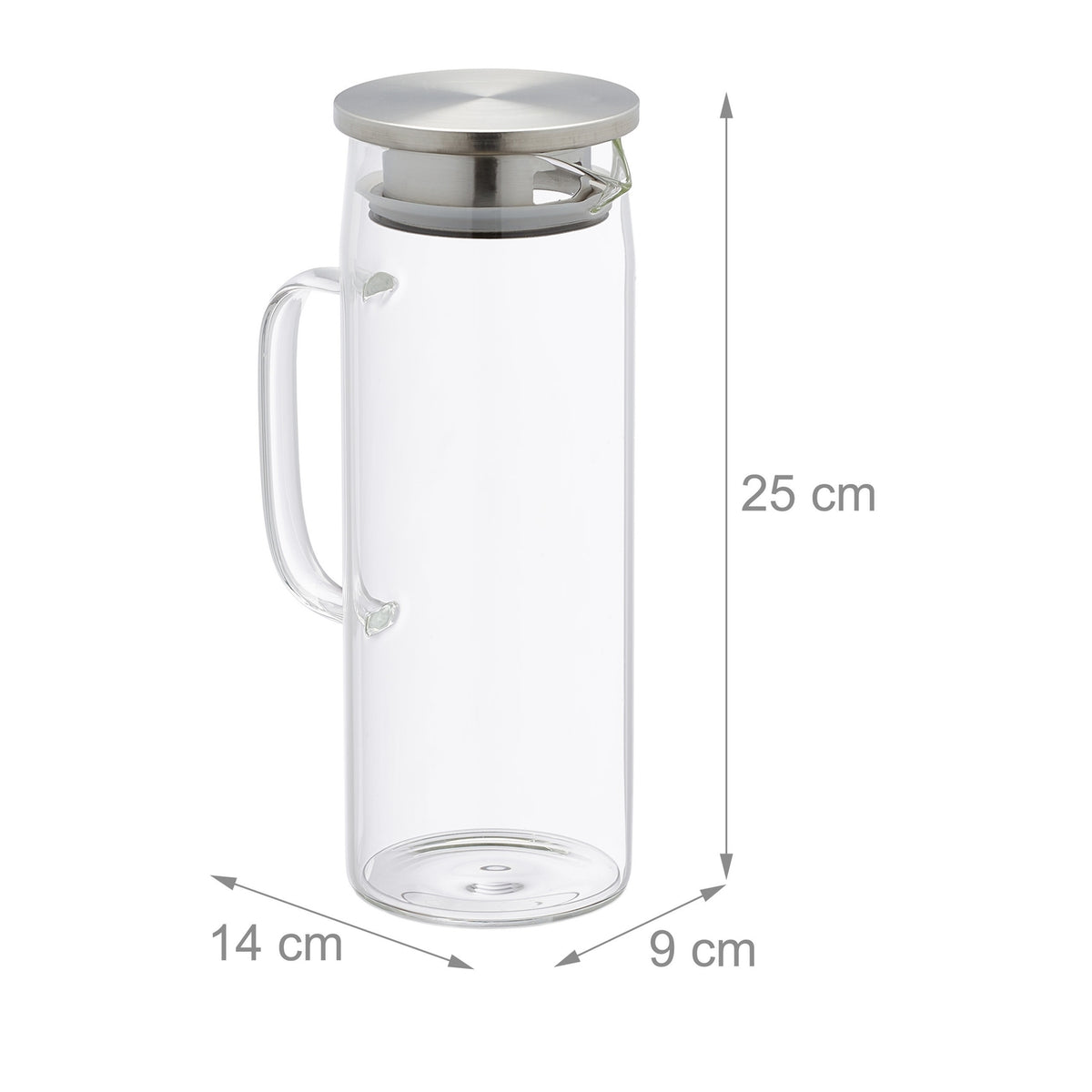 Glass carafe with lid 1.2 litres