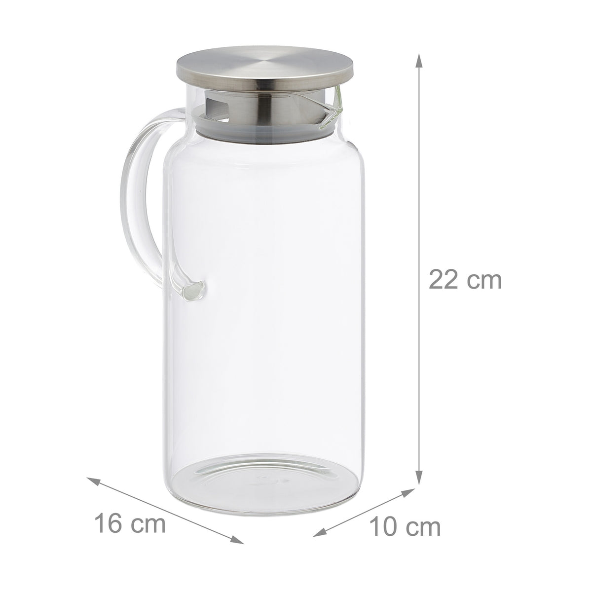 Glass carafe with lid 1.5 litres