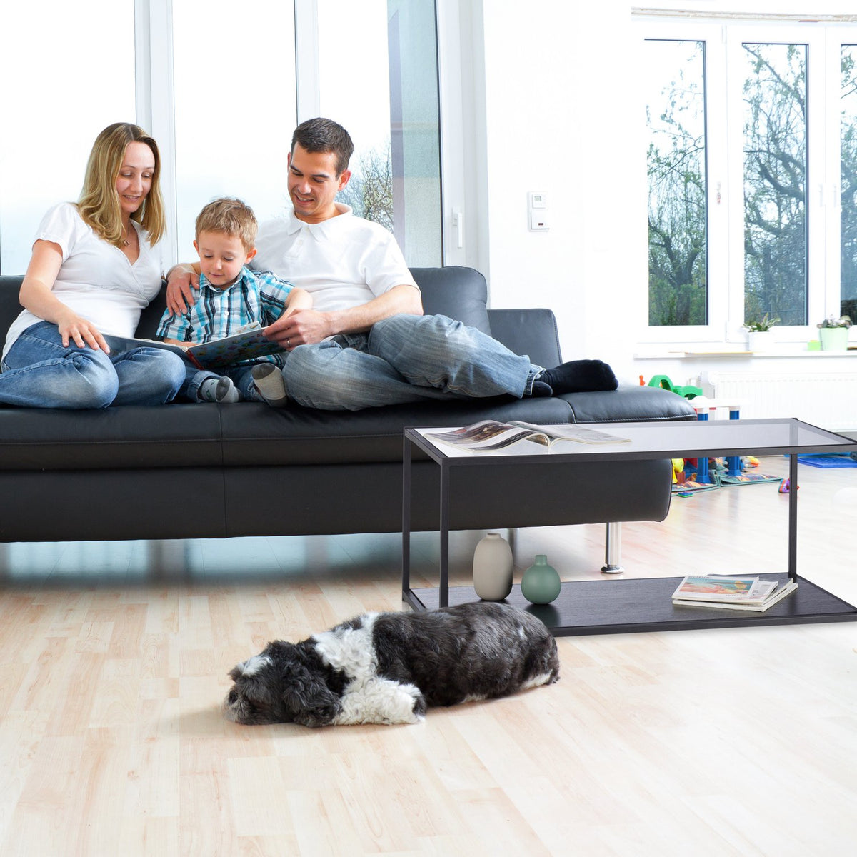 Glass coffee table